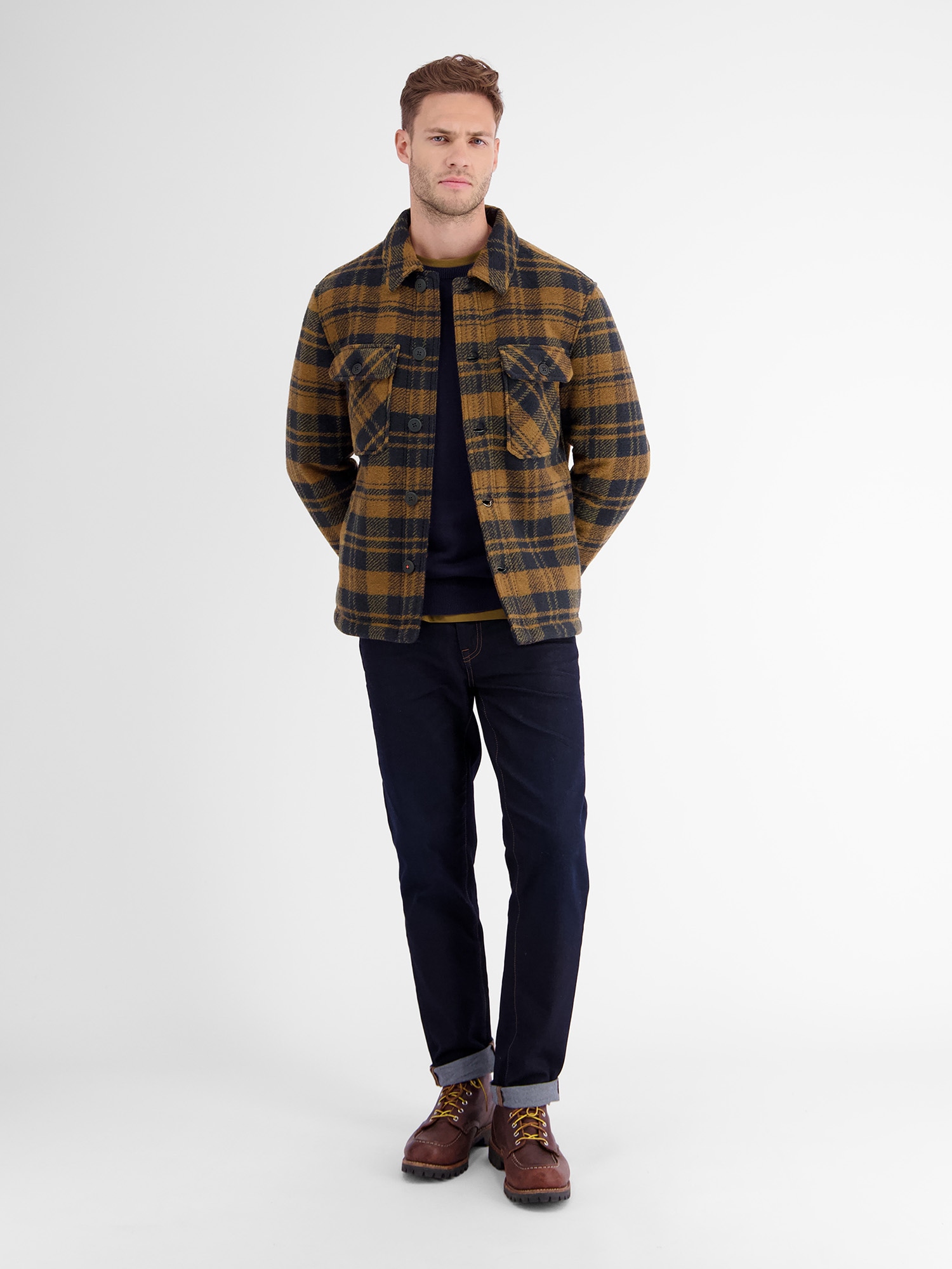 LERROS Hemdjacke »LERROS Kariertes Overshirt-Jacket«