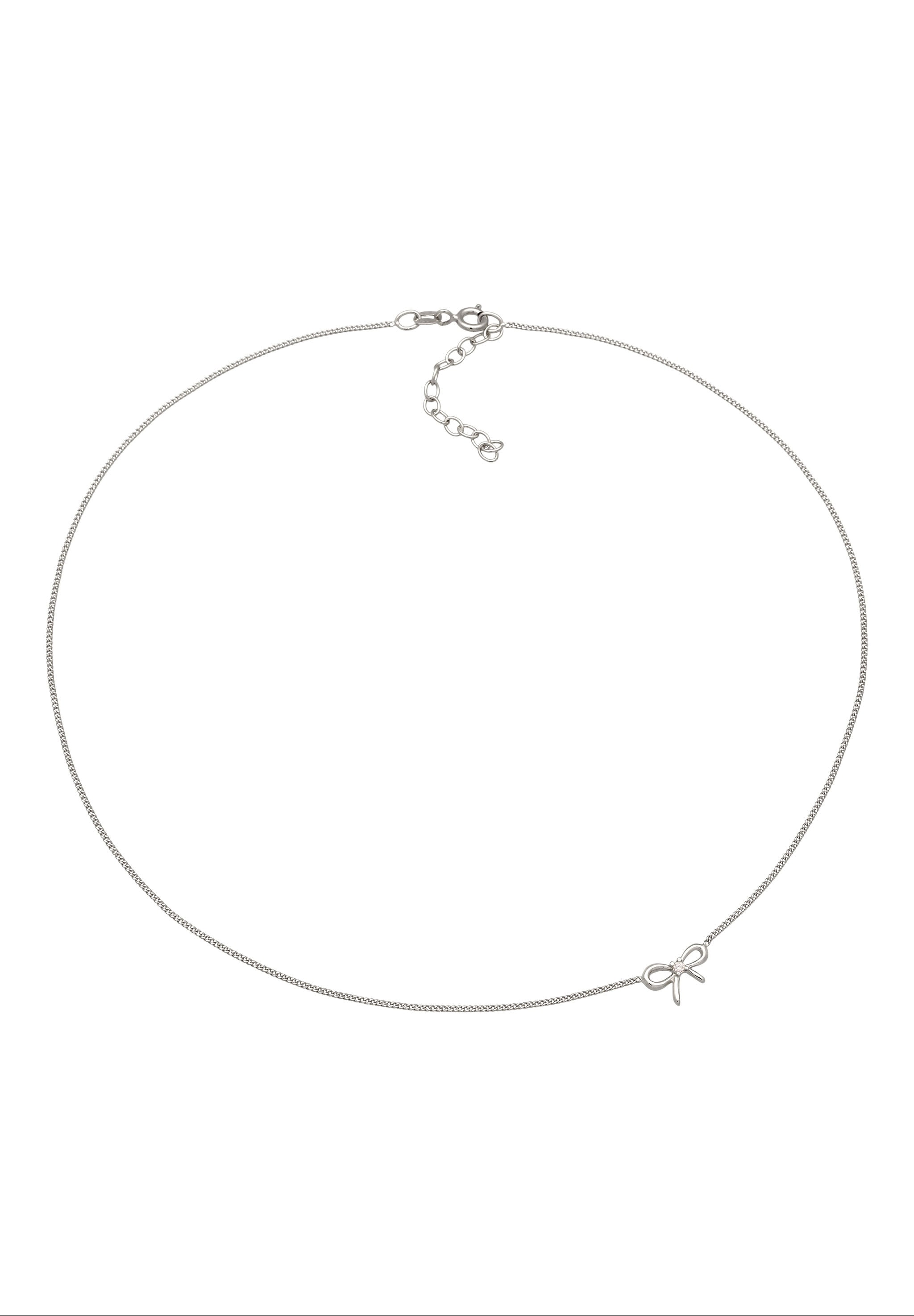 Elli Choker »Halskette Choker Schleife Zirkonia Weiß 925 Sterling Silber«