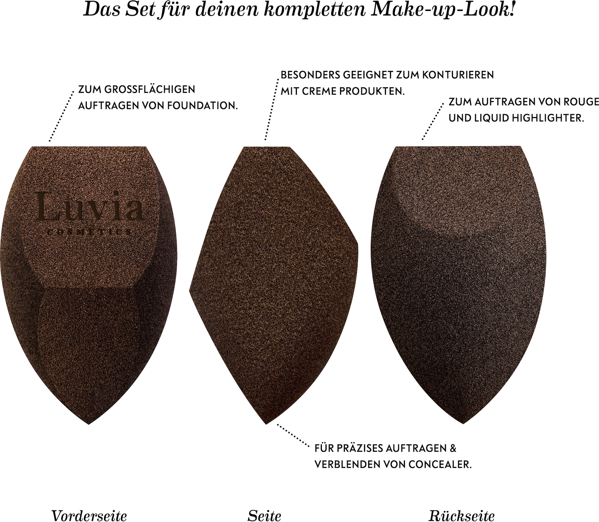 Schwamm, Pinsel und Gesicht Moments«, Luvia »Prime Augen & Kosmetikpinsel-Set UNIVERSAL Reinigungspad tlg., für Vegan Cosmetics bestellen (10 | online mit Pinselhalter)