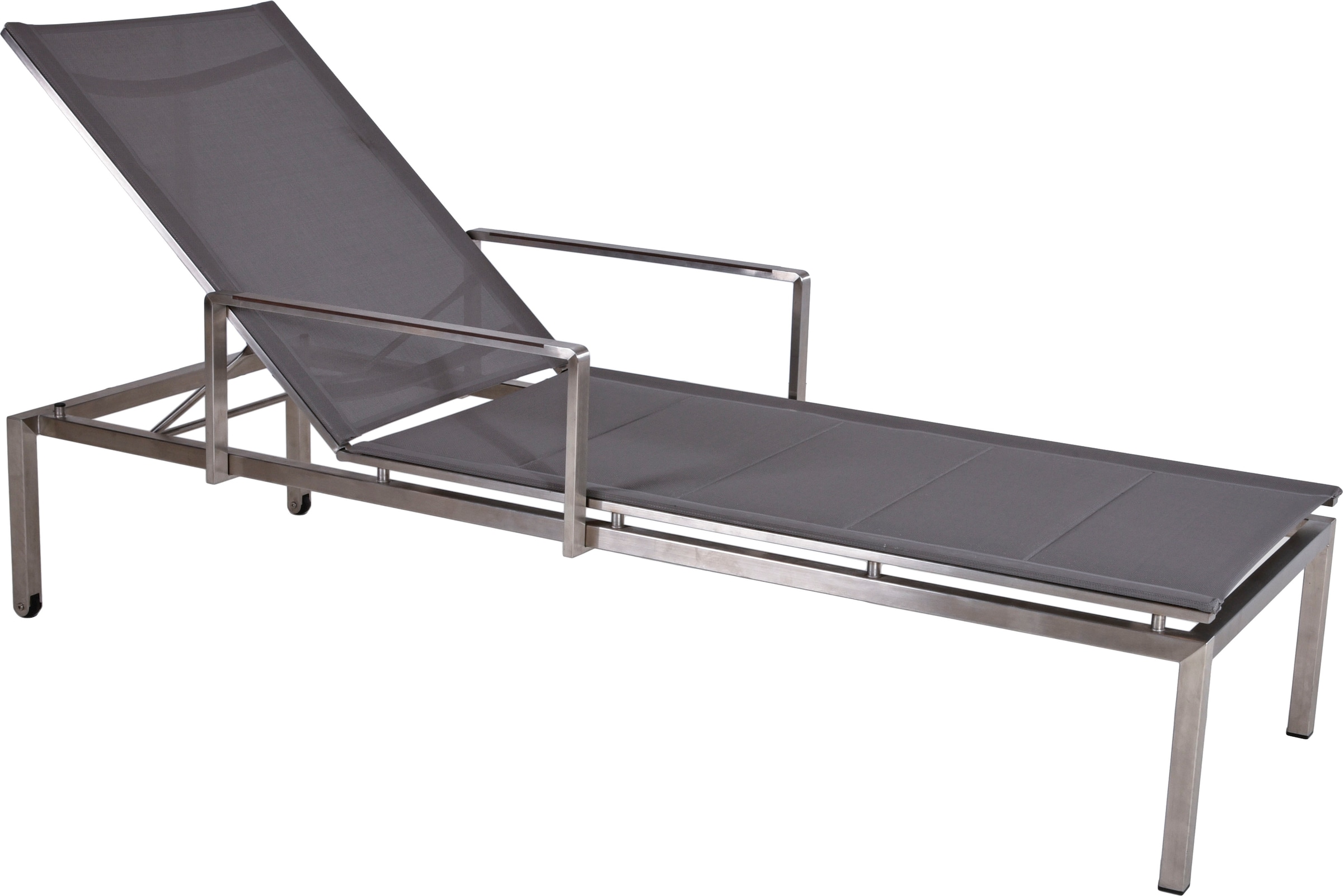 Garden Pleasure Gartenliege "Liege Set "SIENNA"" Edelstahl, verstellbare Rückenlehne, L: 200 cm