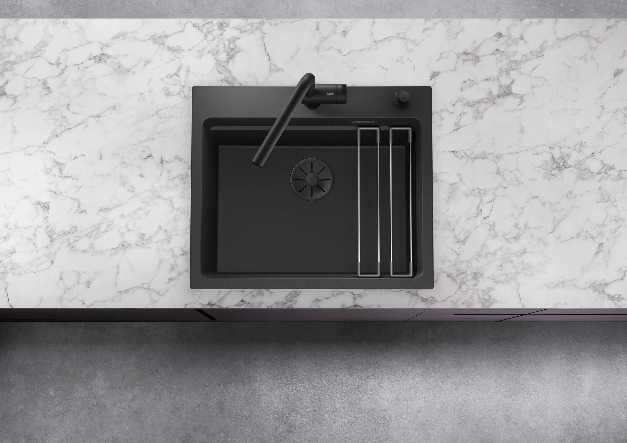 Blanco Granitspüle »ETAGON 6 Black Edition«, inklusive 2 Gratis ETAGON-Schienen aus Edelstahl
