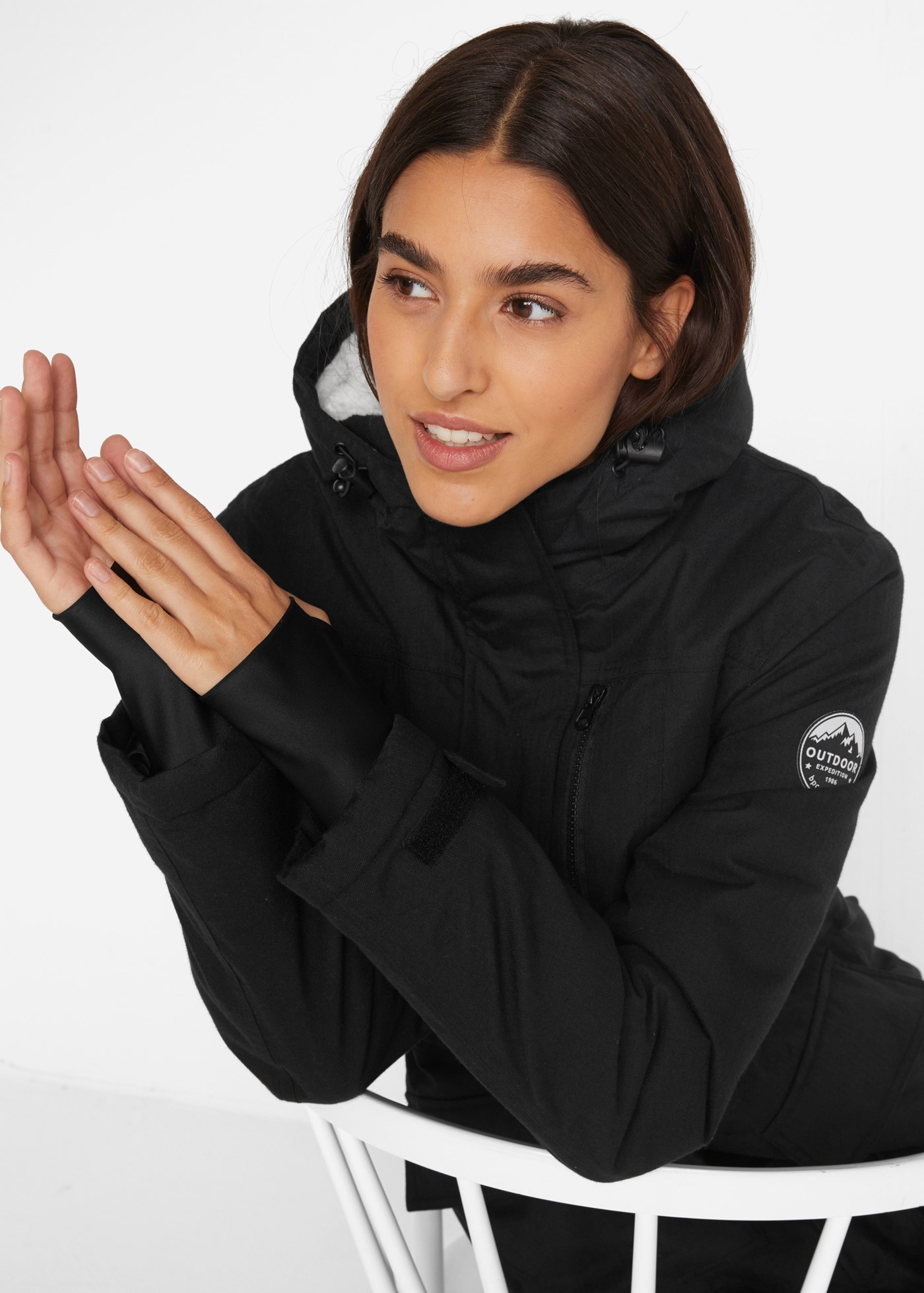 bonprix Funktionsparka »wasserdichte Funktions-Parka mit Teddyfleece in der Kapuze« mit Kapuze mit Teddyfleece, mit Kapuze, wasserdicht, lässig geschnitten