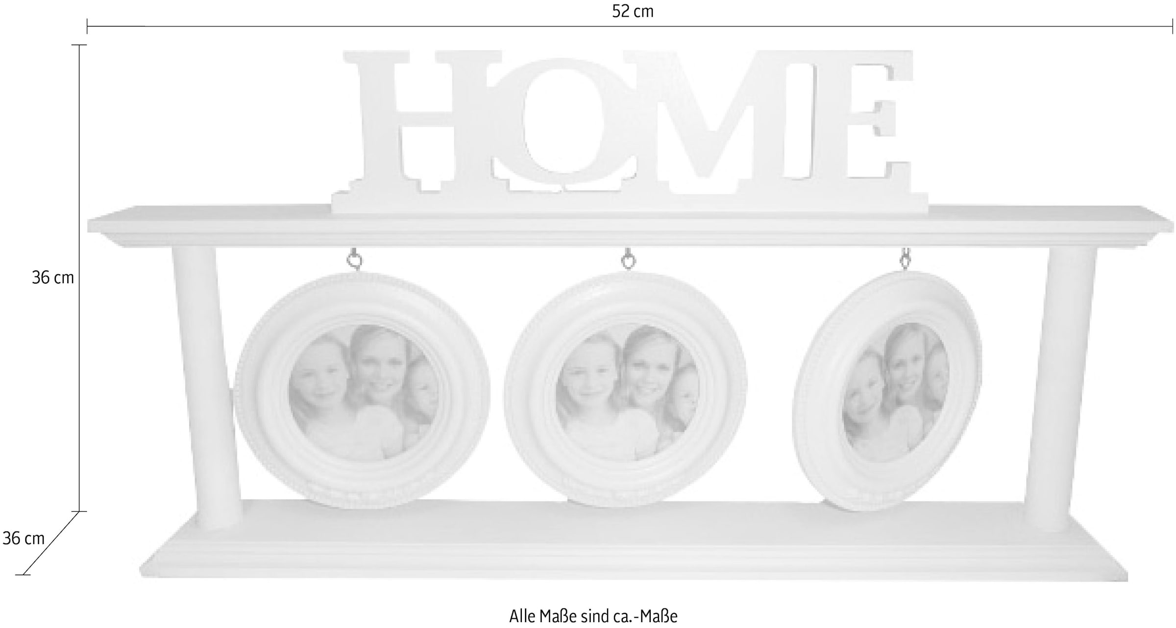 Myflair Möbel & Accessoires Bilderrahmen »Fenna, weiß«, Fotorahmen mit Schriftzug "Home"