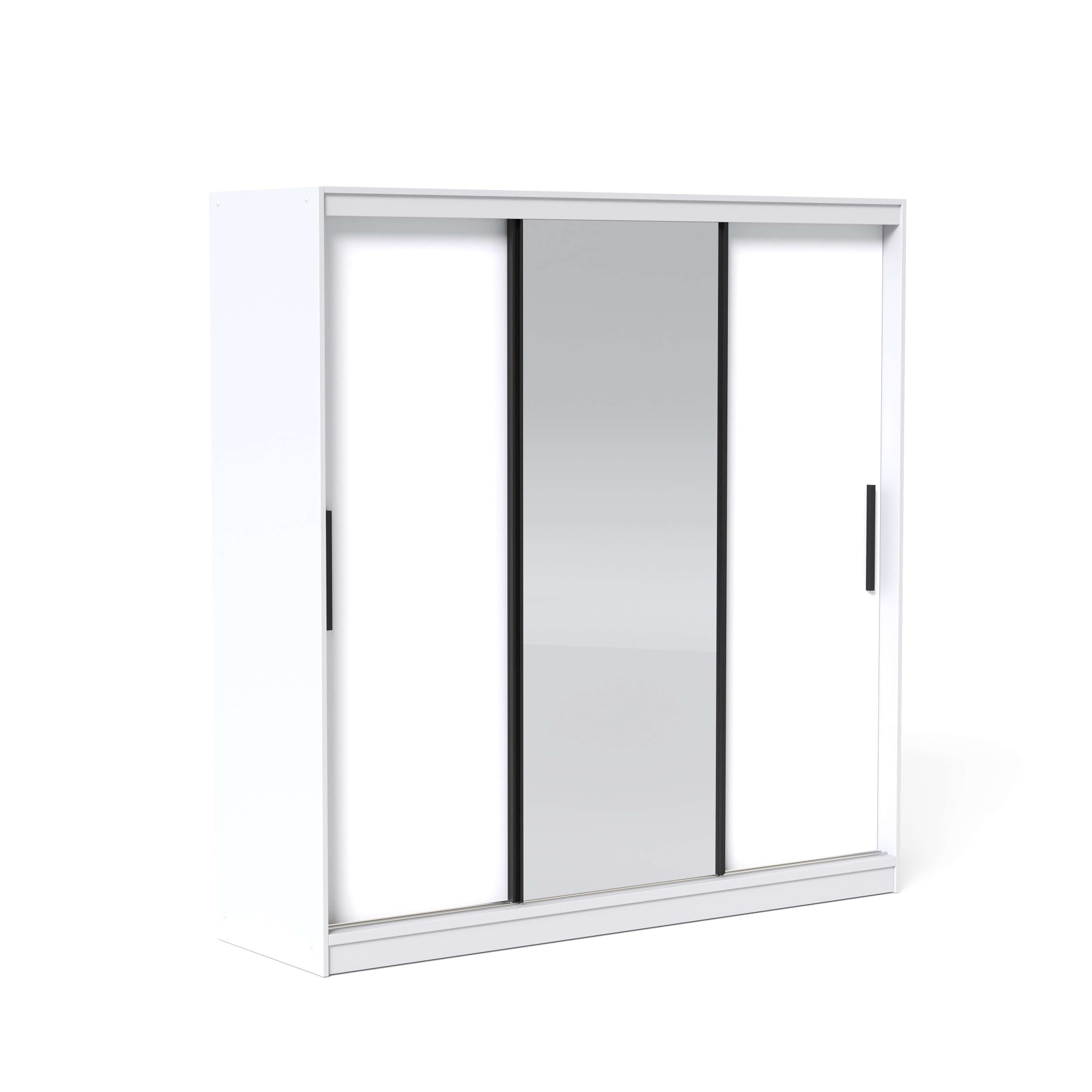 OTTO home Kleiderschrank »JORELLA,  Schwebetürenschrank, Stil trifft Qualität und Funktion« H/B/T ca. 210/200/59 cm,  3 Türen, schwarz abgesetzt, viel Stauraum, Spiegel