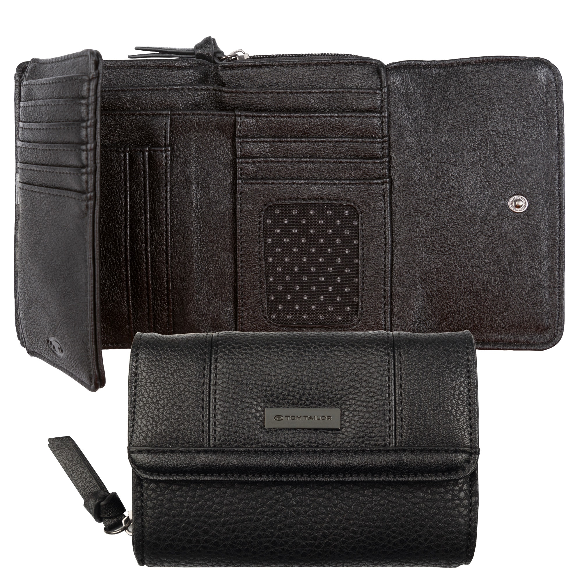 TOM TAILOR Geldbörse »Juna« aus soft genarbtem ledrigen Material mit glänzenden Metall-Accessoires