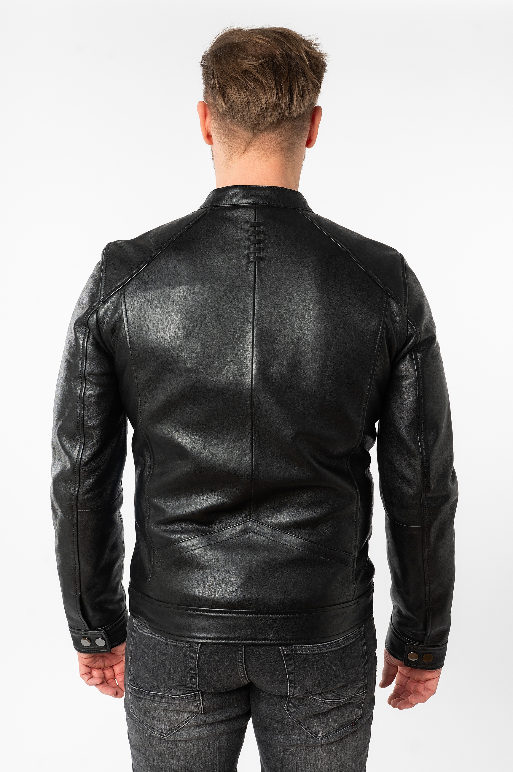 Mauritius Lederjacke »MMTibor SF« kurzer Kragen mit Druckknöpfen