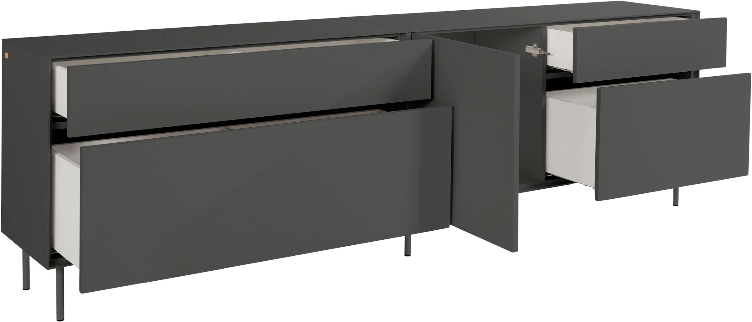 LeGer Home by Lena Gercke Lowboard »Essentials«, (2 St.), Breite: 239cm, MDF lackiert, Push-to-open-Funktion