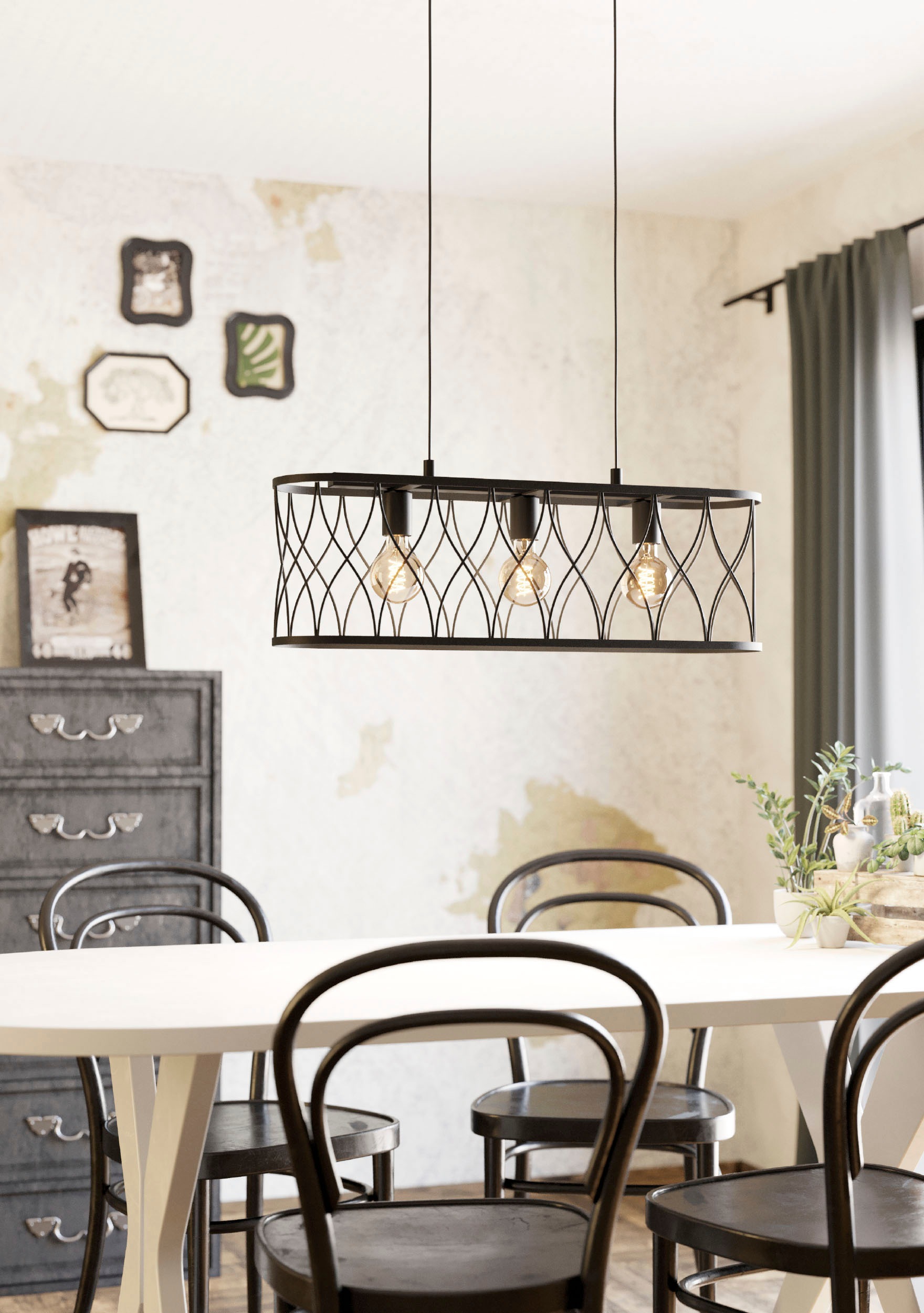 EGLO Hängeleuchte »GILTSPUR« E27 1 Stk. Hängeleuchte in schwarz aus Stahl  -  exkl. E27 - 40W