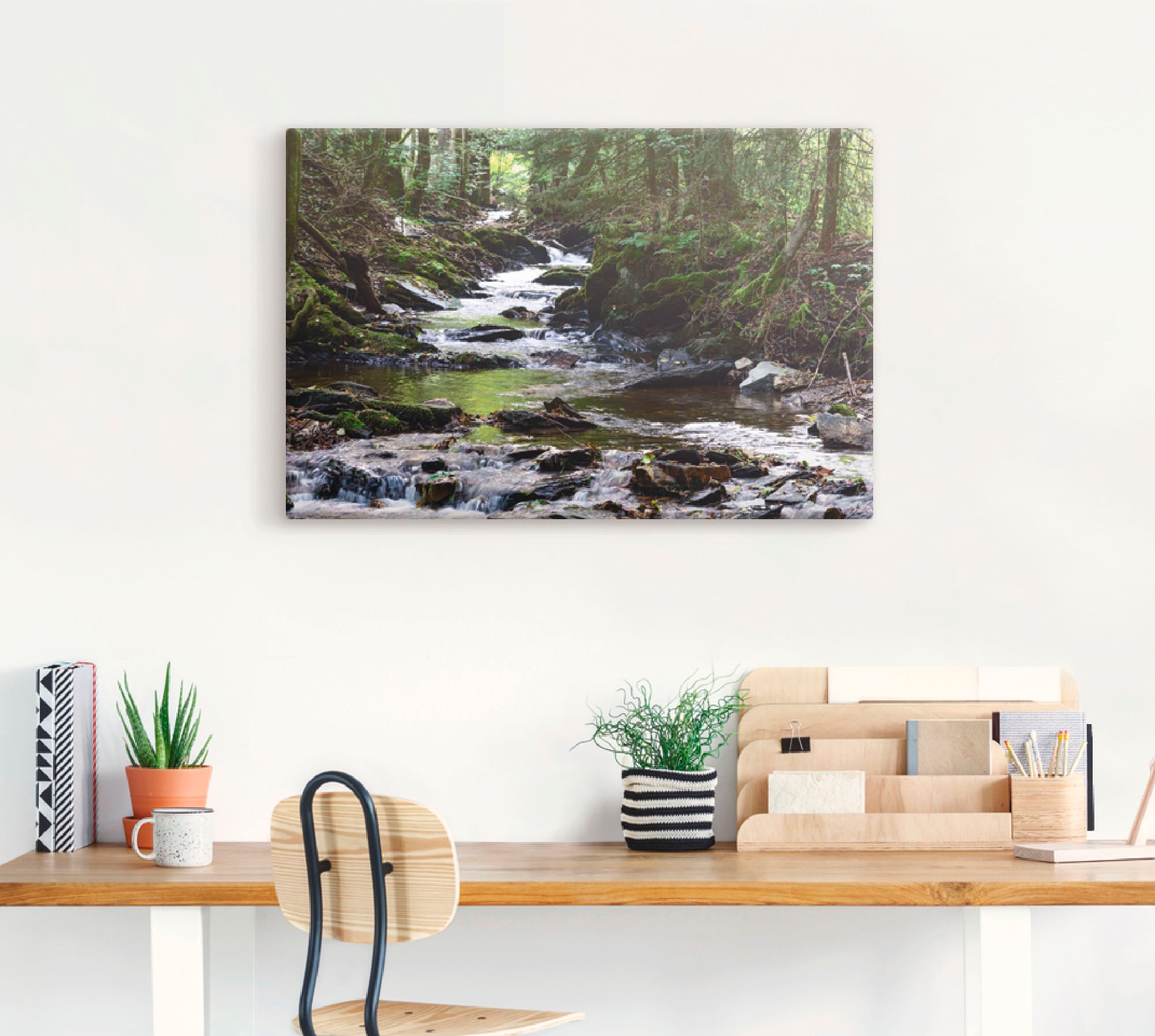 Artland Wandbild »Bachlauf im Wald«, Gewässer, (1 St.), als Alubild, Outdoorbild, Leinwandbild, Poster, Wandaufkleber