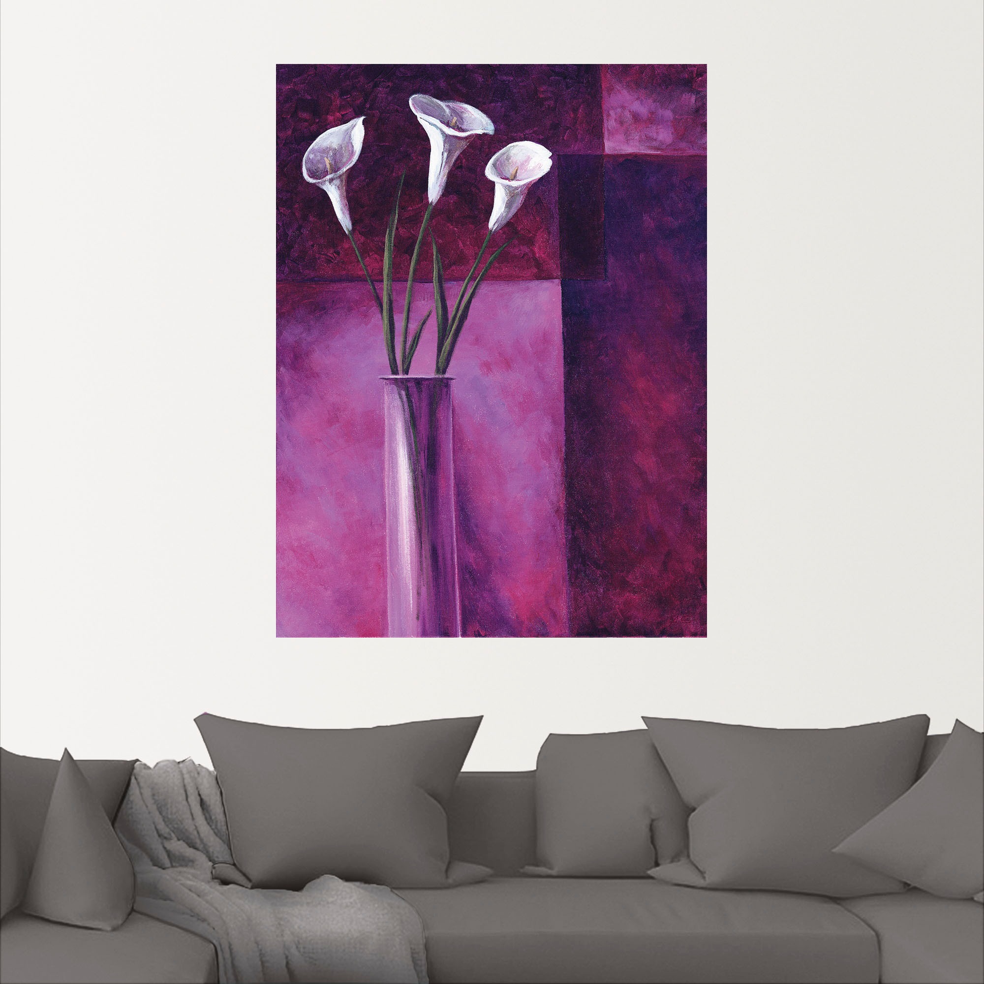 Wandaufkleber Blumen, »Callas St.), Alubild, Artland Lila«, Poster versch. Leinwandbild, (1 bequem als oder bestellen in Wandbild Größen
