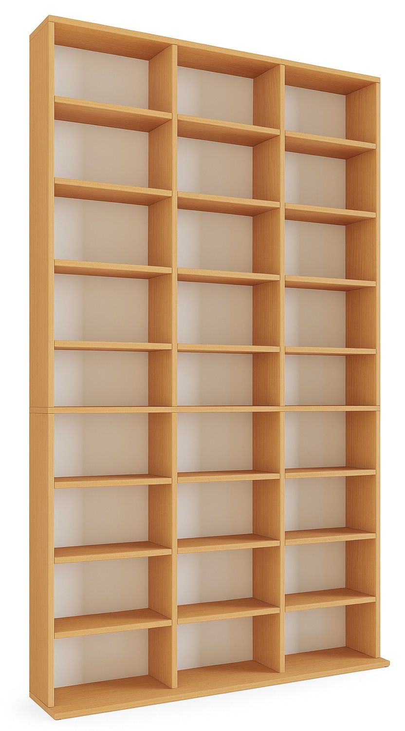 VCM Standregal »VCM Holzregal stehend | platzsparender CD-Schrank für 1080 CDs oder 504 DVDs | Maße:  H. 181 x B. 102 x T. 23 cm | Elegantes DVD Regal stehend | Blu-Ray Regal | CD Regal  Megosa XL«