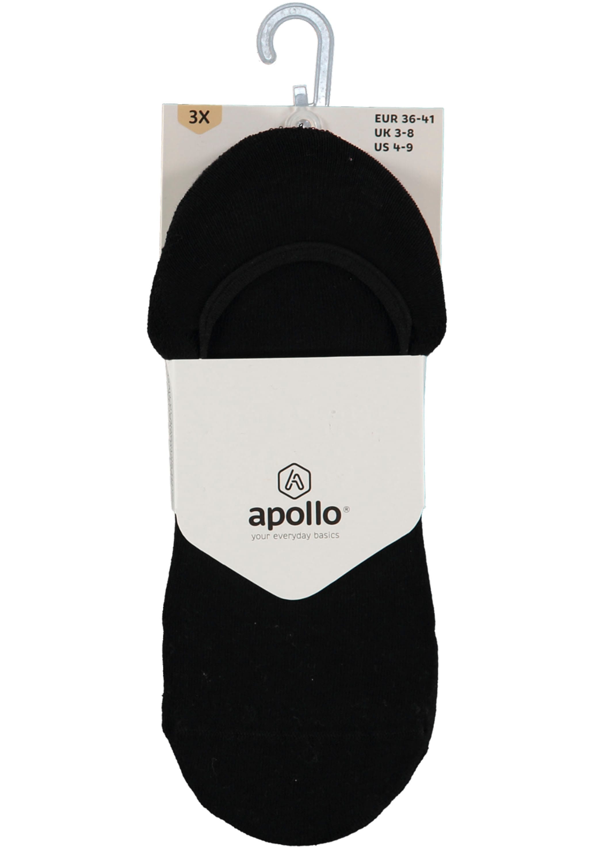 Apollo Füßlinge, (3er Pack), unsichtbare Sneakersocken No-show, Silikonferse, perfekten Passform!