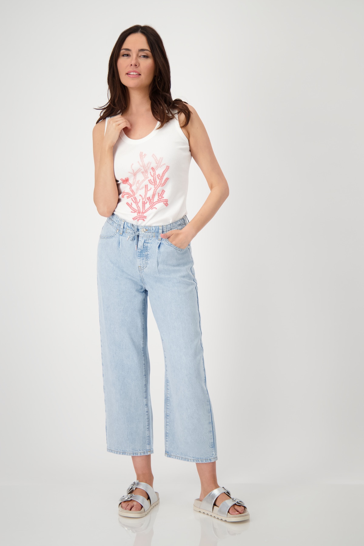 Monari Culotte »Hose Lyocell 64cm«, Mit Gürtelschlaufen
