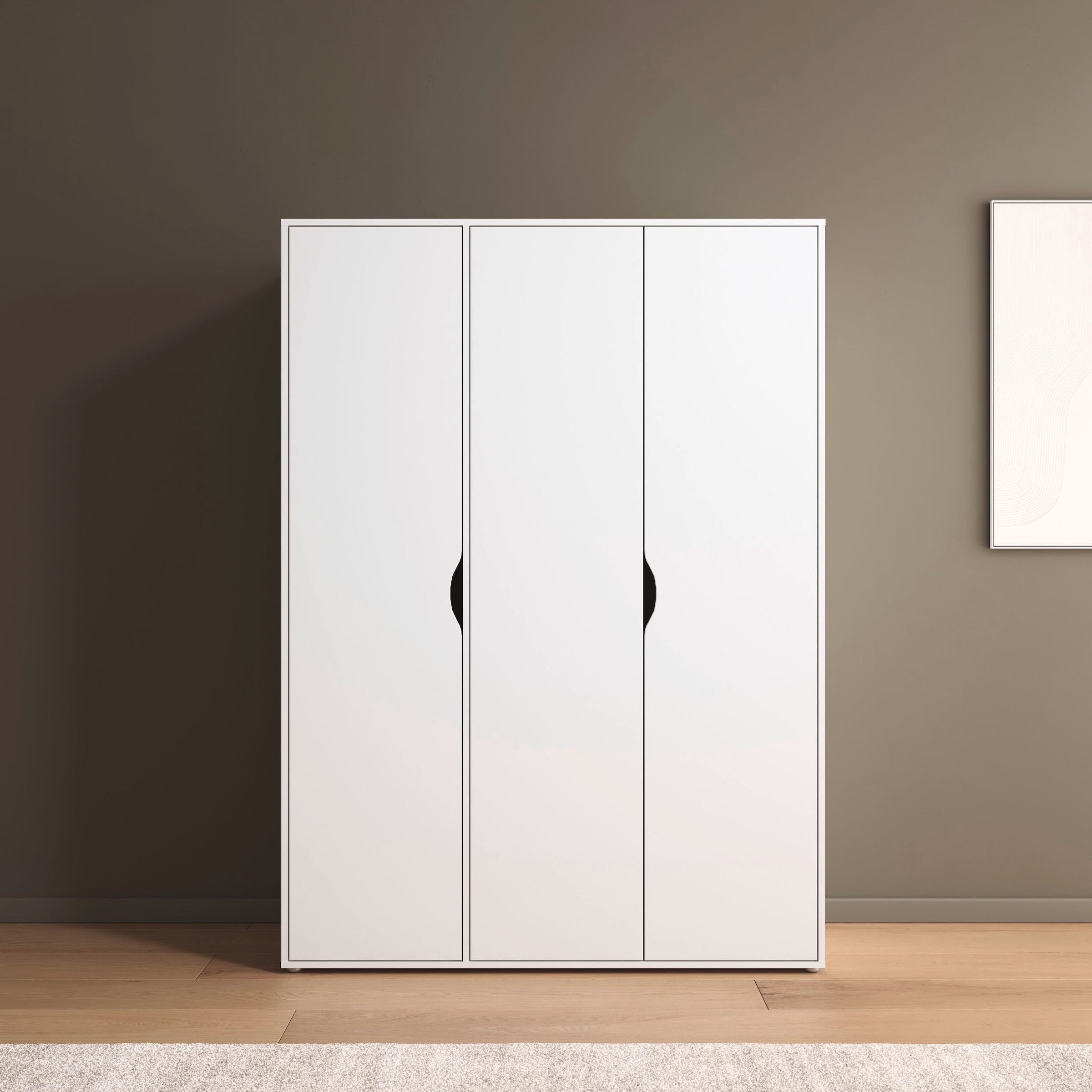 rauch Drehtürenschrank »Kleiderschrank Schrank Garderobe Wäscheschrank NARAI viel Stauraum«, (in 3 verschiedenen Ausstattungen BASIC/CLASSIC/PREMIUM), Griffausfräsungen für eine grifflose Optik TOPSELLER MADE IN GERMANY