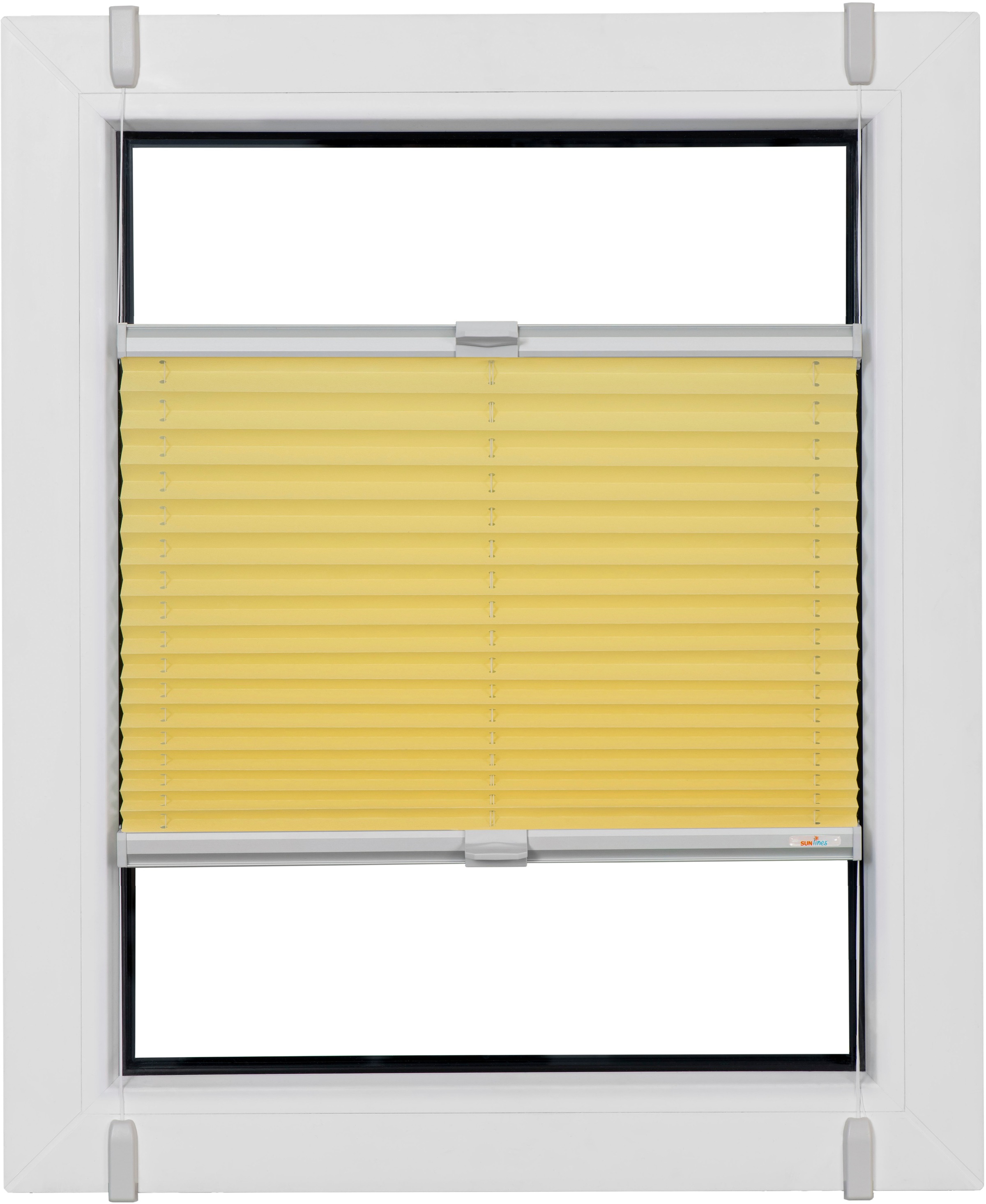 sunlines Plissee »One Size Style Crepe« blickdicht ohne Bohren verspannt Zubehörfarbe grau, zum Klemmen