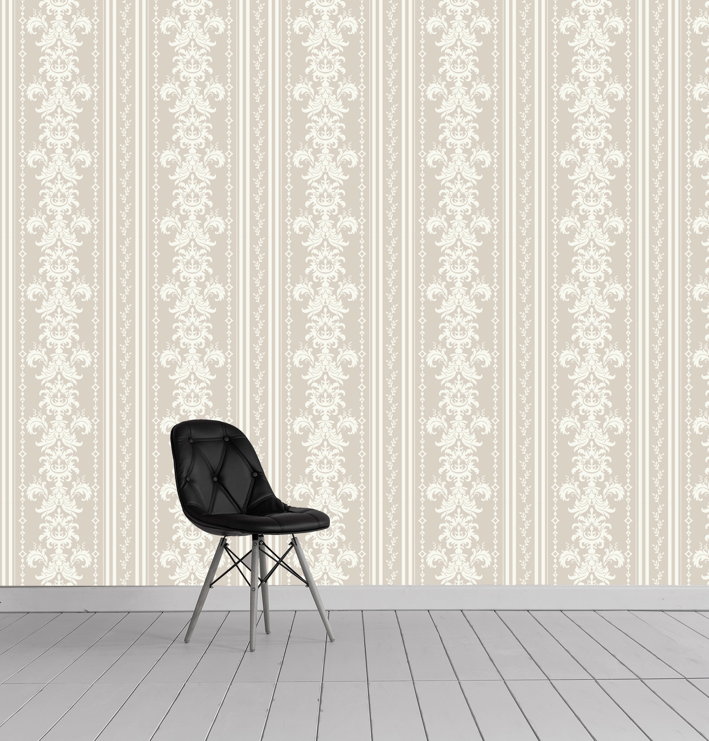 queence Vinyltapete »Hanna«, bedruckt-Barock-Antikoptik-Kunst, 90x250cm, selbstklebend, kinderleichte Anbringung, Sticker