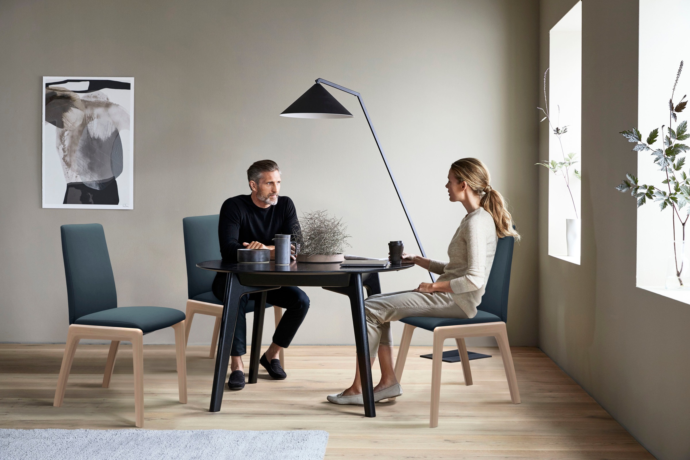 Stressless® Polsterstuhl »Laurel«, Microfaser DINAMICA, Low Back, Größe L, mit abgerundeten Beinen in Eiche natur
