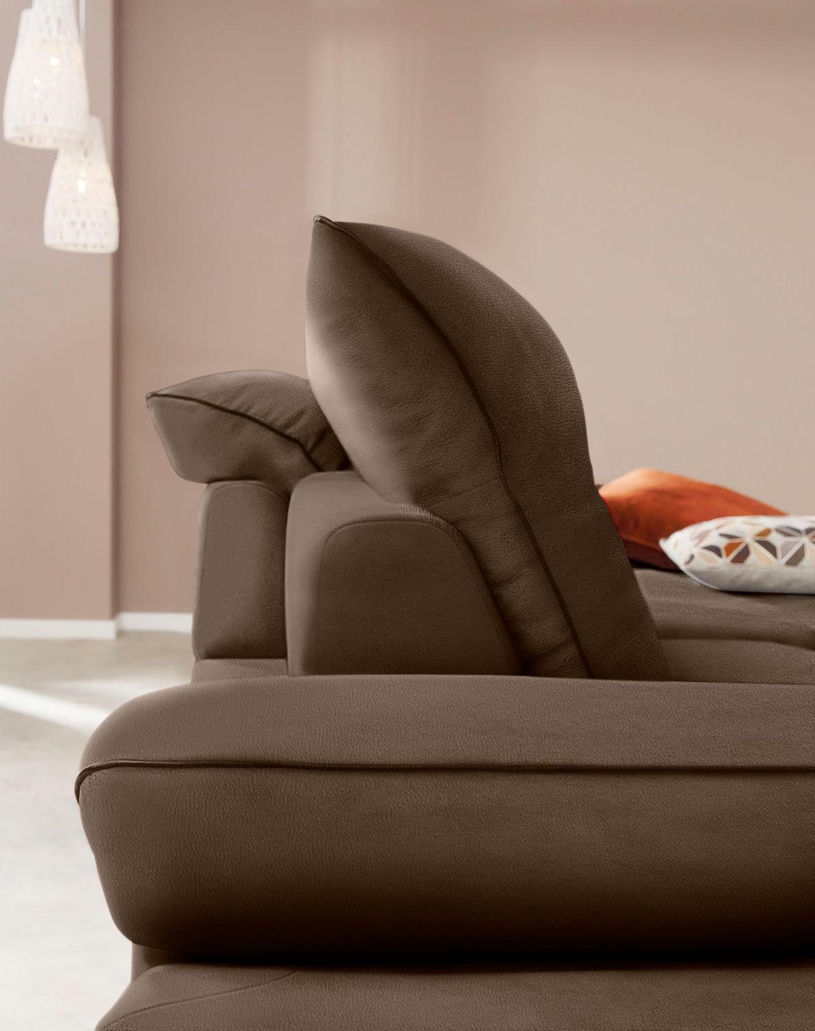 W.SCHILLIG Ecksofa »enjoy&MORE, Designsofa, elegant und bequem, L-Form«, Sitztiefenverstellung, Füße bronze pulverbeschichtet, Breite 294 cm