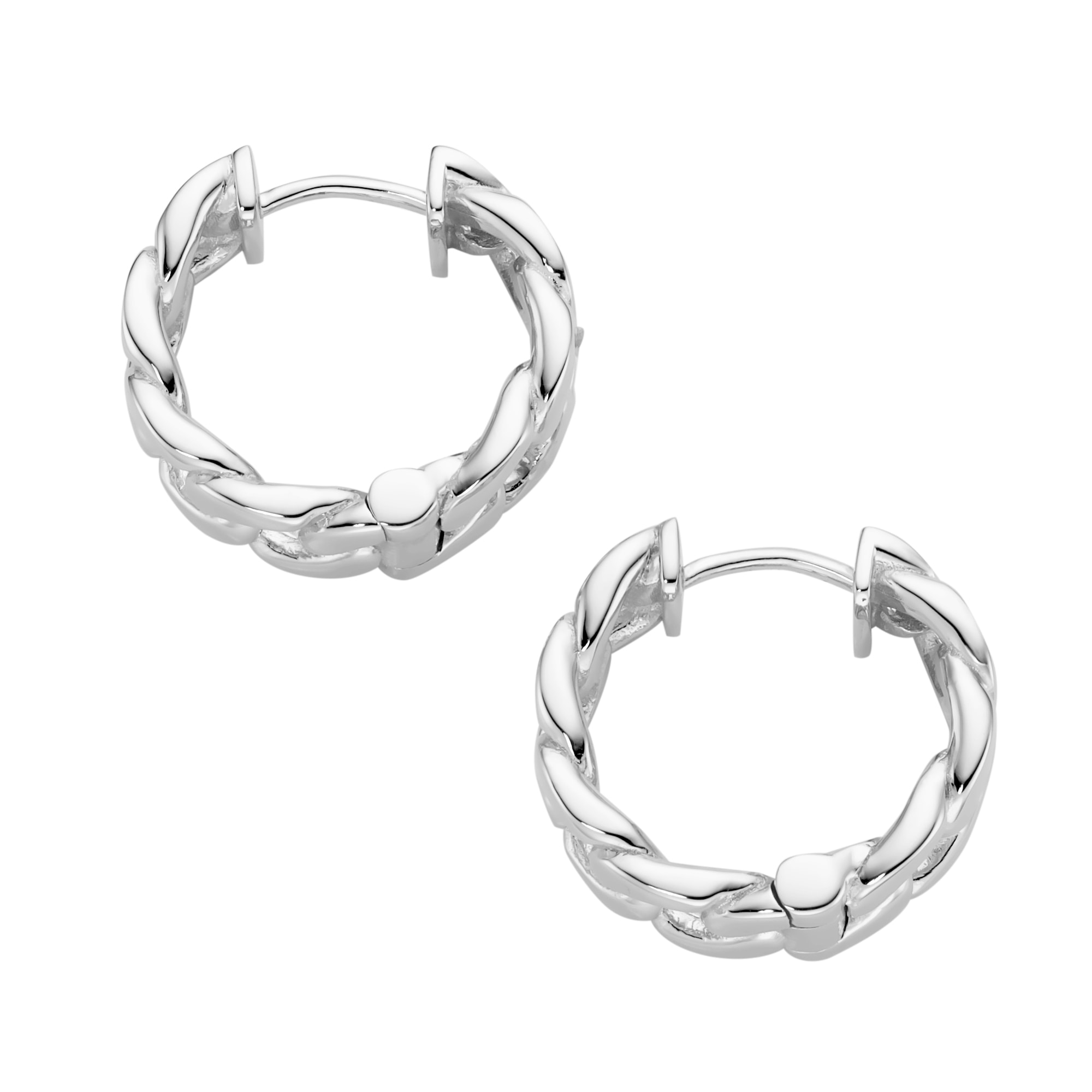 GIORGIO MARTELLO MILANO Paar Creolen »Klappcreolen Panzerketten-Optik, Silber 925«