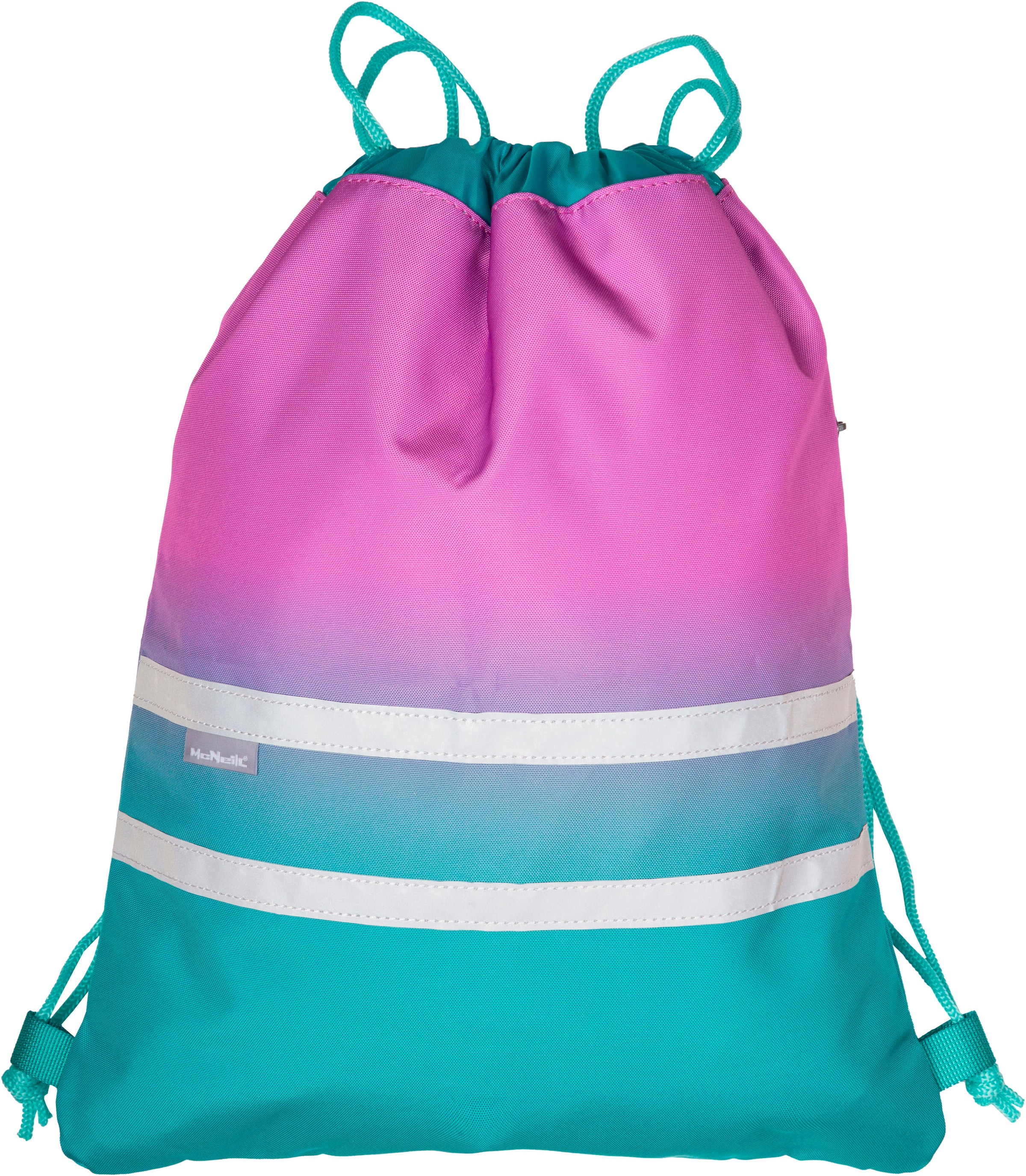 McNeill Schulranzen »Perfecto, Blueberry« reflektierende Streifen auf den Schultergurten;retroreflektierende Flächen inkl. Federmäppchen, Turnbeutel, Schlamperrolle & Motivmagnet