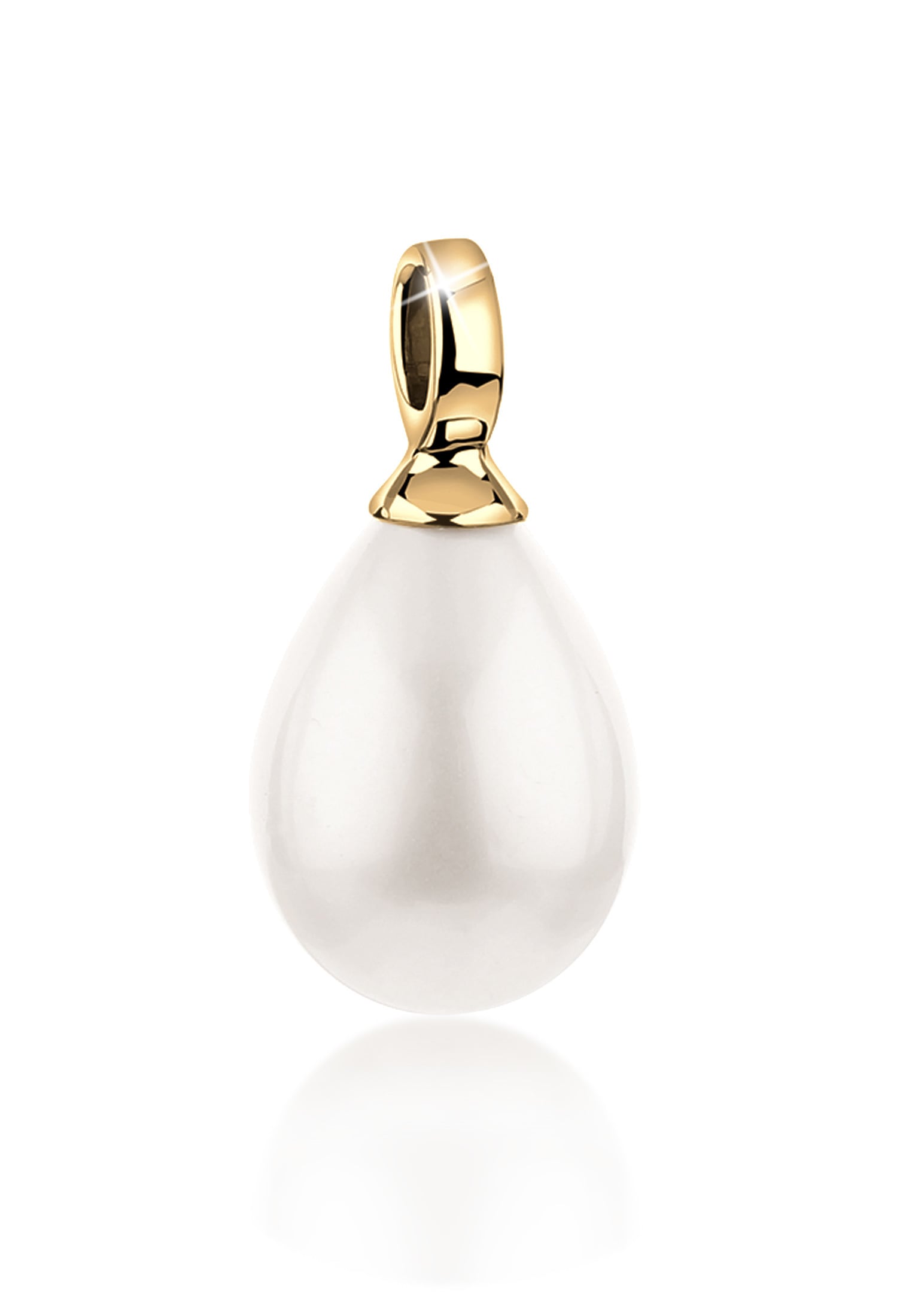 Nenalina Perlenanhänger »Anhänger Muschelkernperle Oval Klassisch Basic 925 Silber«