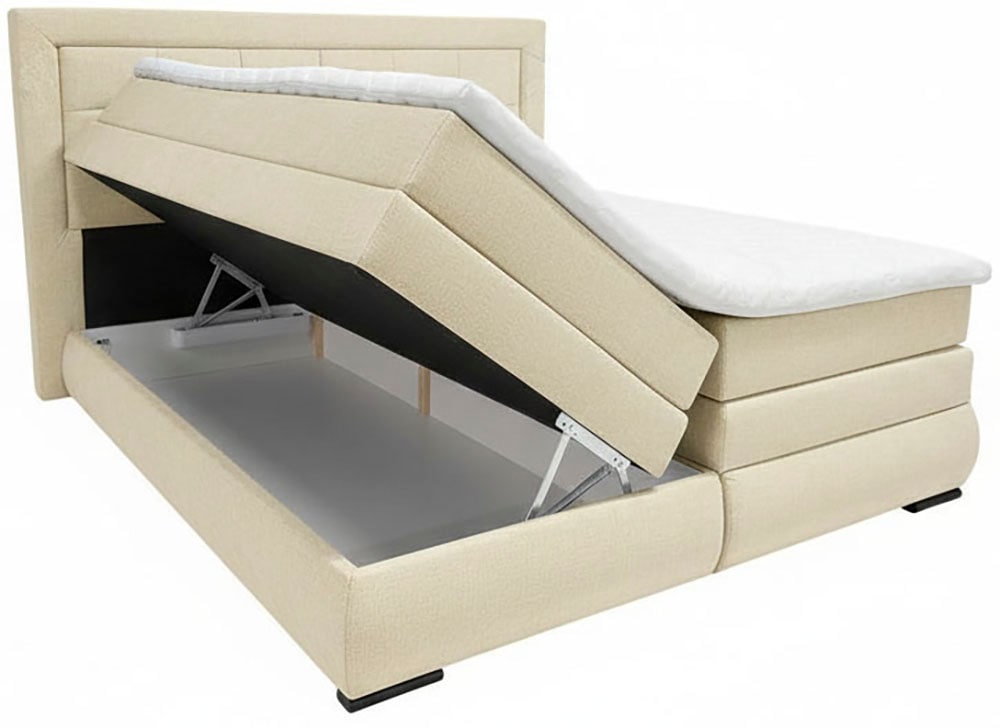 OTTO home Boxspringbett »MIVVA inkl. Bettkasten & Topper, Komfortliegehöhe: 67cm, Breite: 180cm« in H3, H4 oder Hmix H3/H4, wahlweise mit oder ohne LED-Leuchten