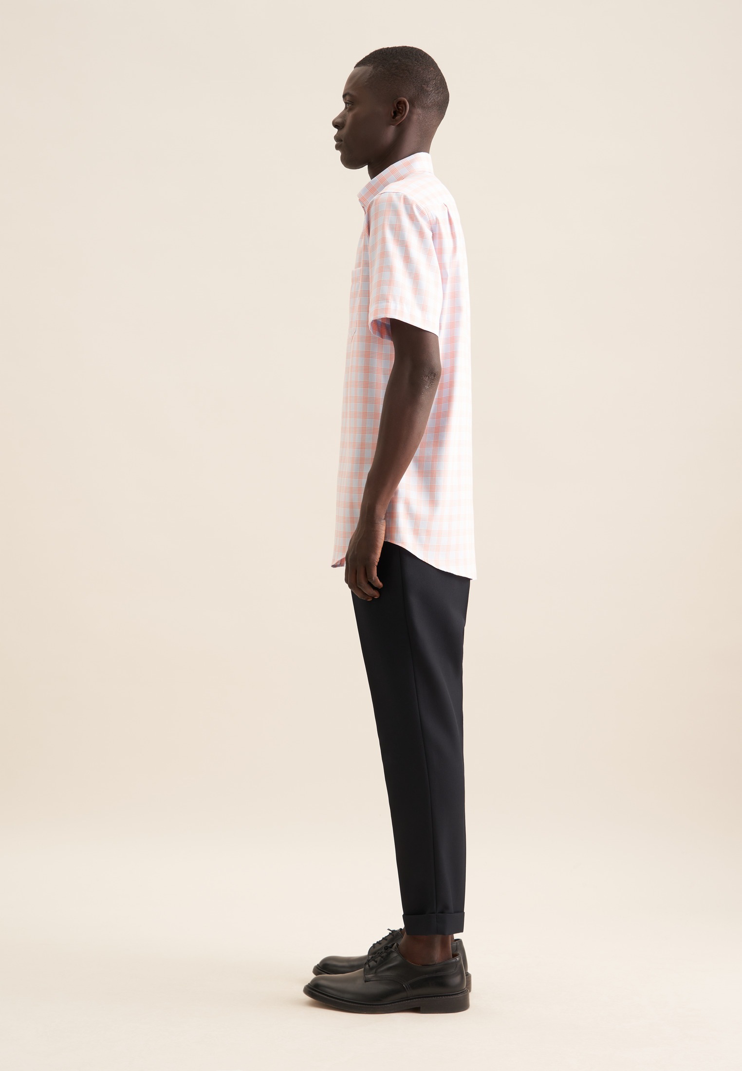 seidensticker Businesshemd »Comfort«, Comfort Kurzarm Button-Down-Kragen Karo