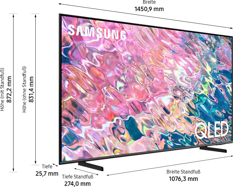 Samsung QLED-Fernseher »GQ65Q60BAU«, Smart-TV, Quantum Prozessor Lite 4K,Quantum HDR,Supreme UHD Dimming