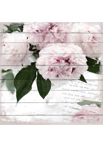 queence Holzbild »Rosa Blüten«, 40x40 cm kaufen