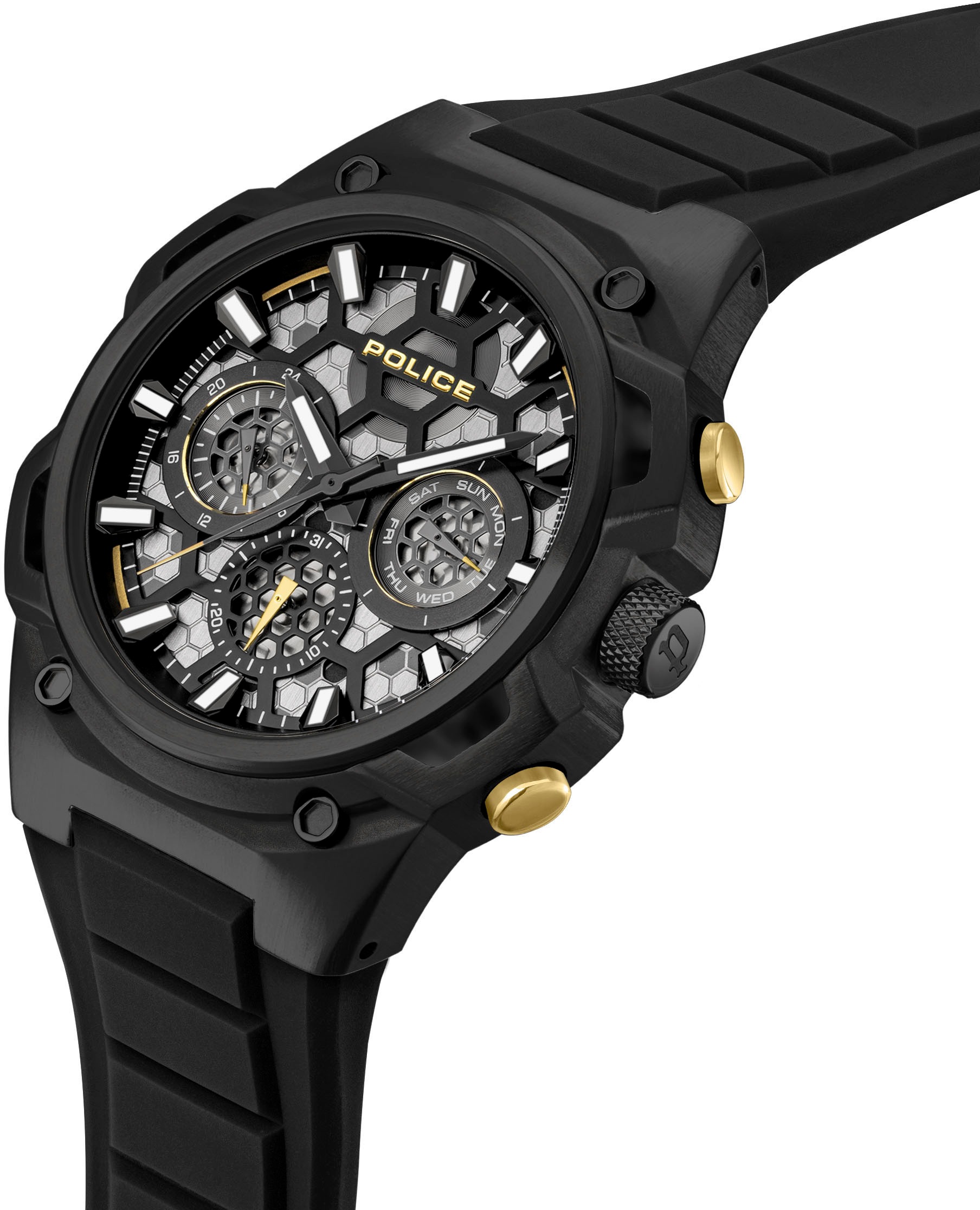 Police Multifunktionsuhr »CHALLANGER« Quarzuhr, Armbanduhr, Herrenuhr, Silikonarmband, analog