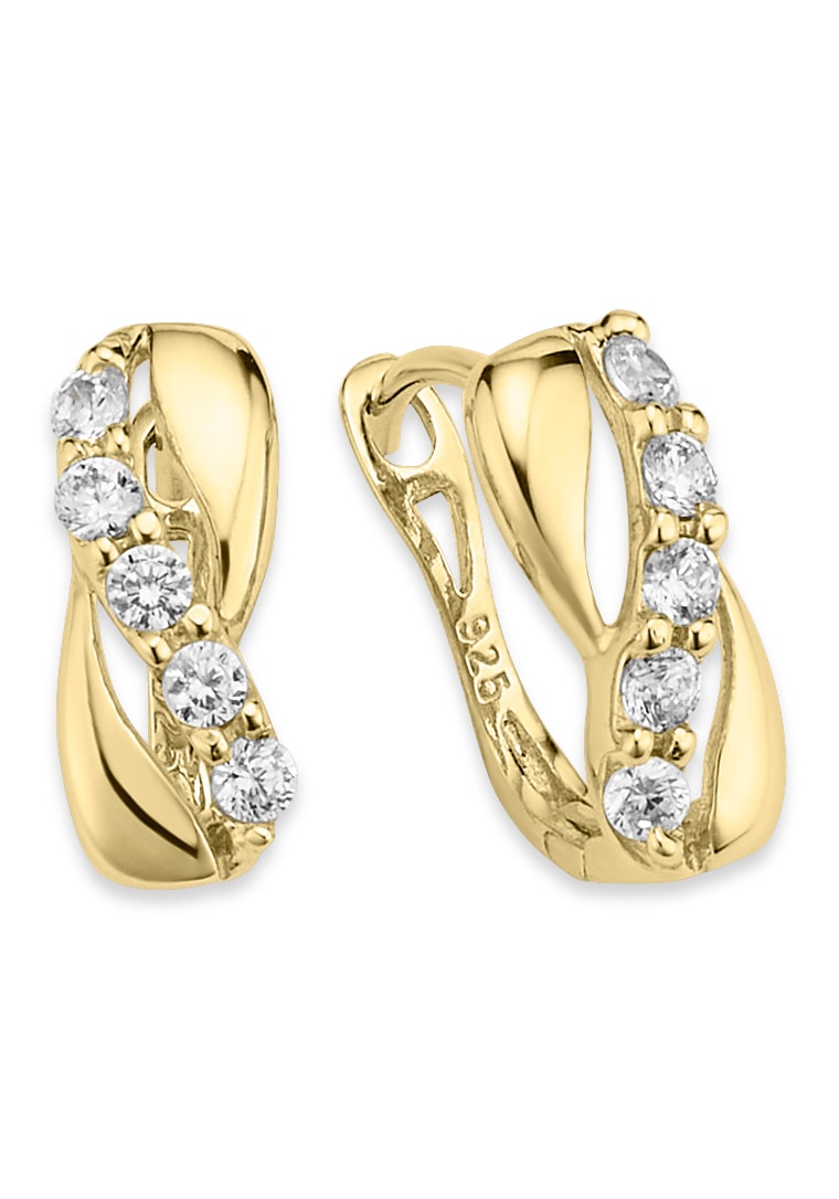 Bruno Banani Paar Creolen »Schmuck Geschenk Silber 925 Ohrschmuck Ohrringe«, mit Zirkonia (synth.)