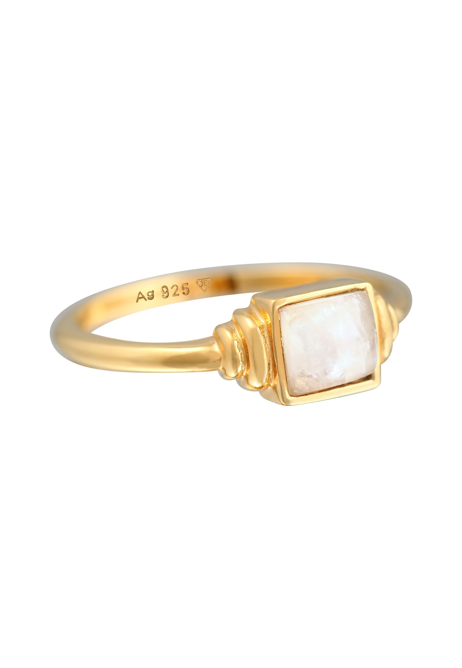 Elli Premium Silberring »Ring Mondstein Quadrat Vintage 925 Silber«