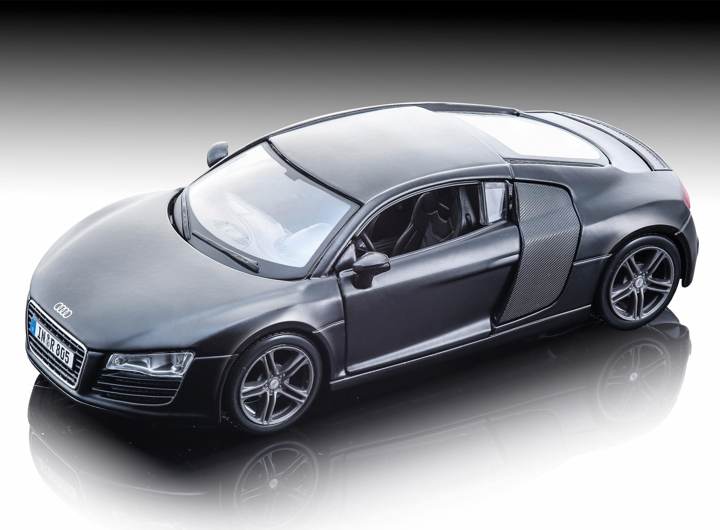 Maisto® Sammlerauto »Dull Black Collection, Audi R8, 1:24, schwarz«, 1:24, aus Metallspritzguss