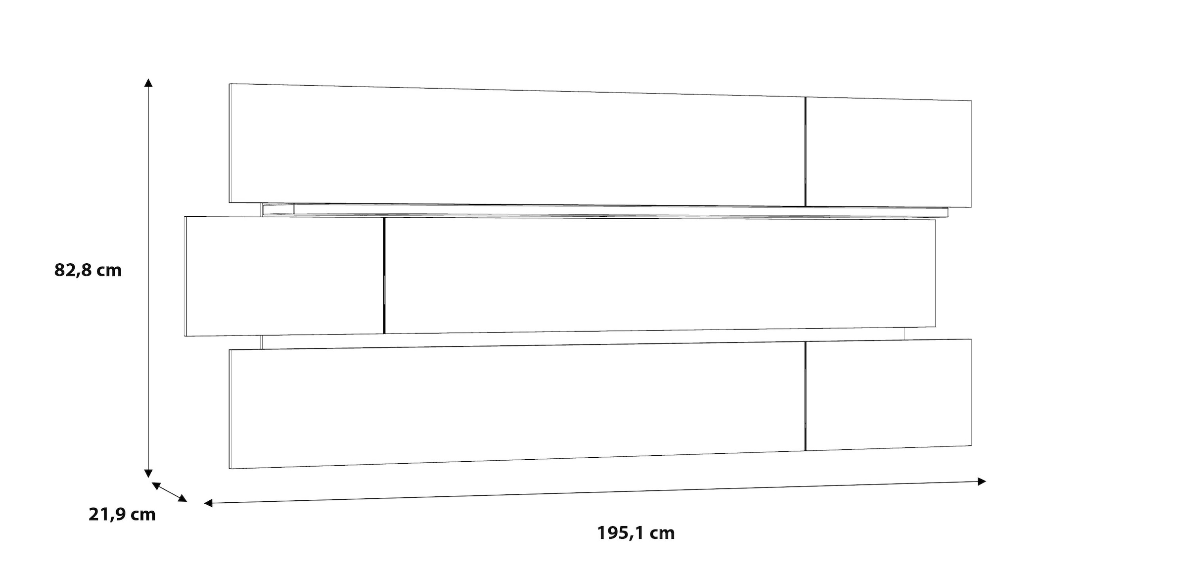 FORTE Wandregal »Leokadia«, Breite ca. 195 cm