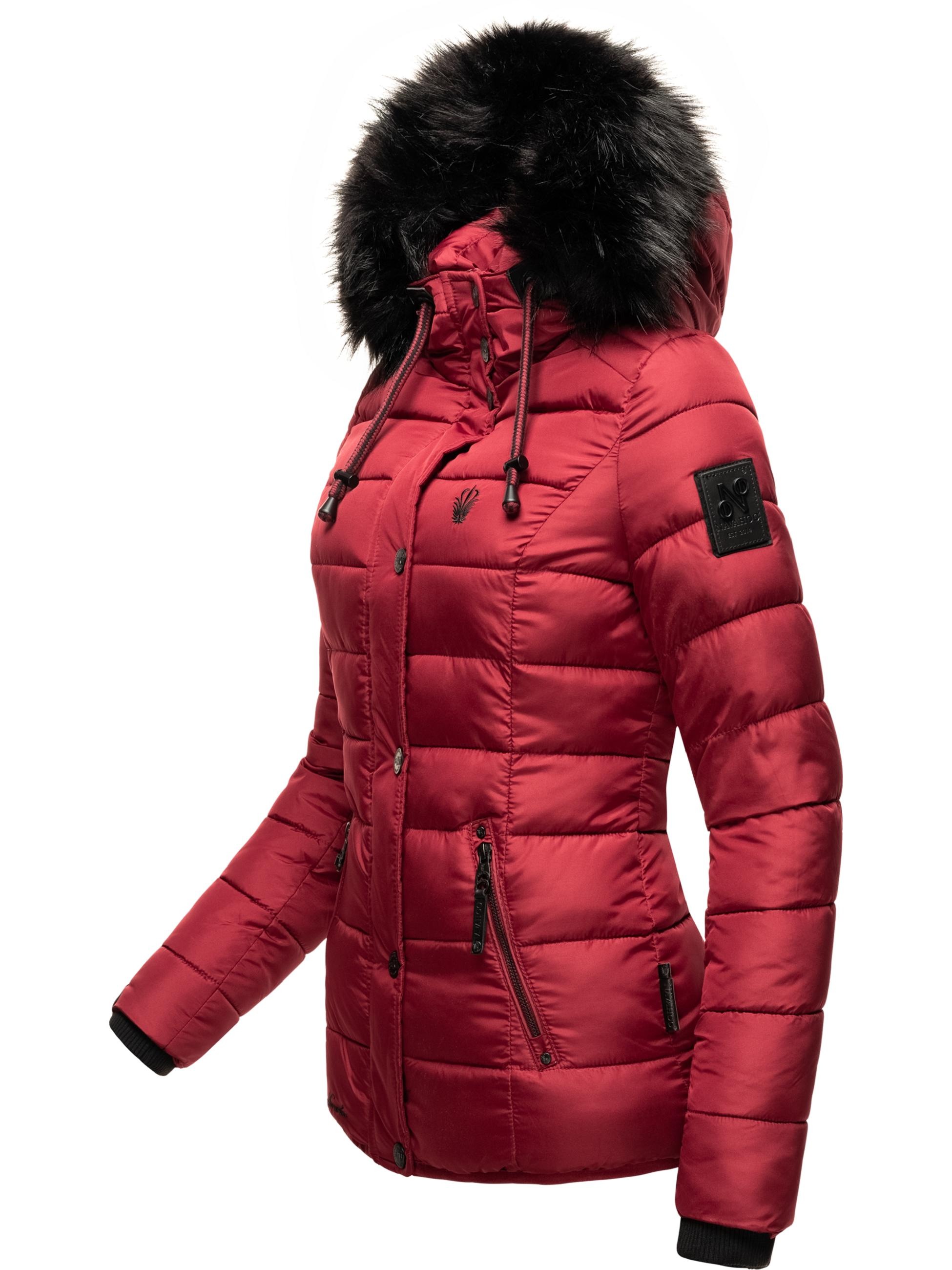 Navahoo Winterjacke »Winterjacke Zuckerbiene«, mit Kapuze, modische Steppjacke mit Kunstpelz Kapuze