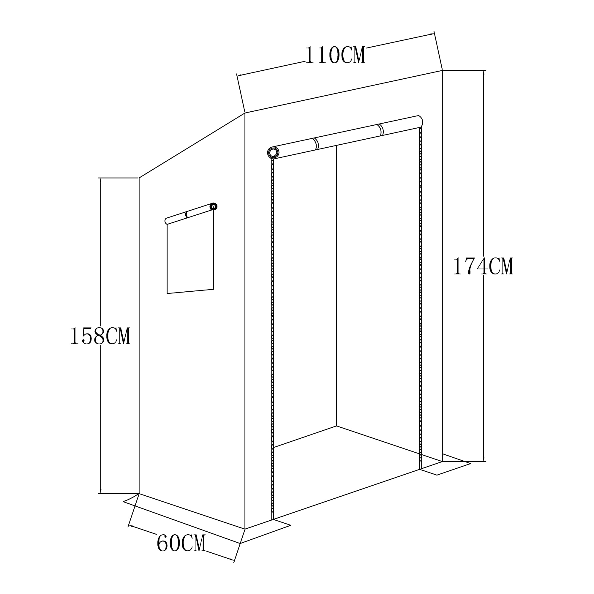 KONIFERA Foliengewächshaus »HF91« BxTxH: 110x60x174/158 cm