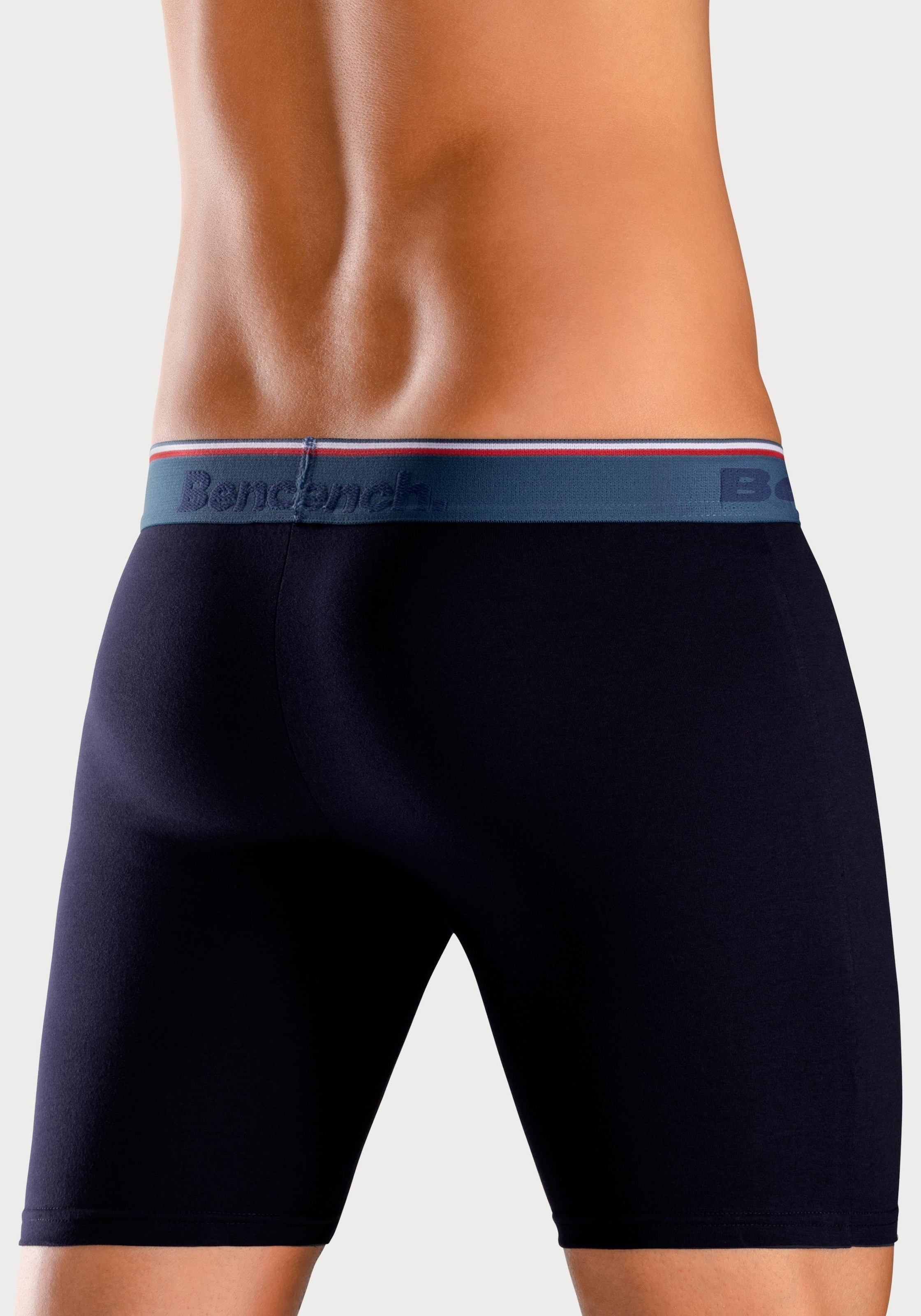 Bench. Langer Boxer, (Packung, 4 St.), Unterhosen mit schmalen Streifen im Logo-Webbund