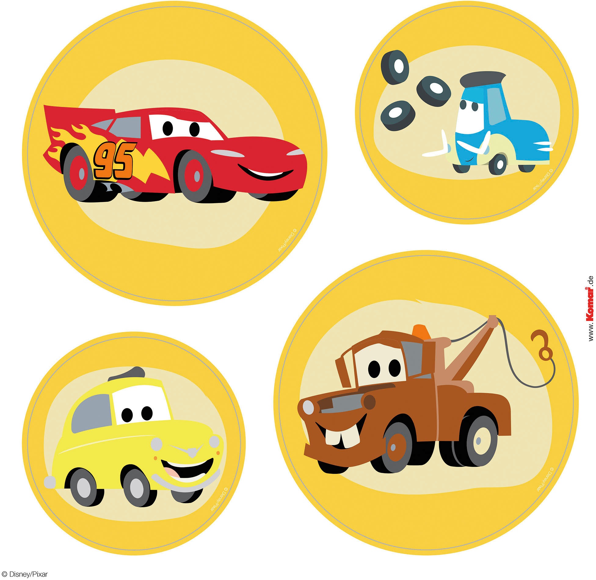 Komar Fensterbild »Cars Ka-Chow Bubbles - Größe 30 x 30 cm, 2 Bogen« Fenstersticker, selbsthaftend