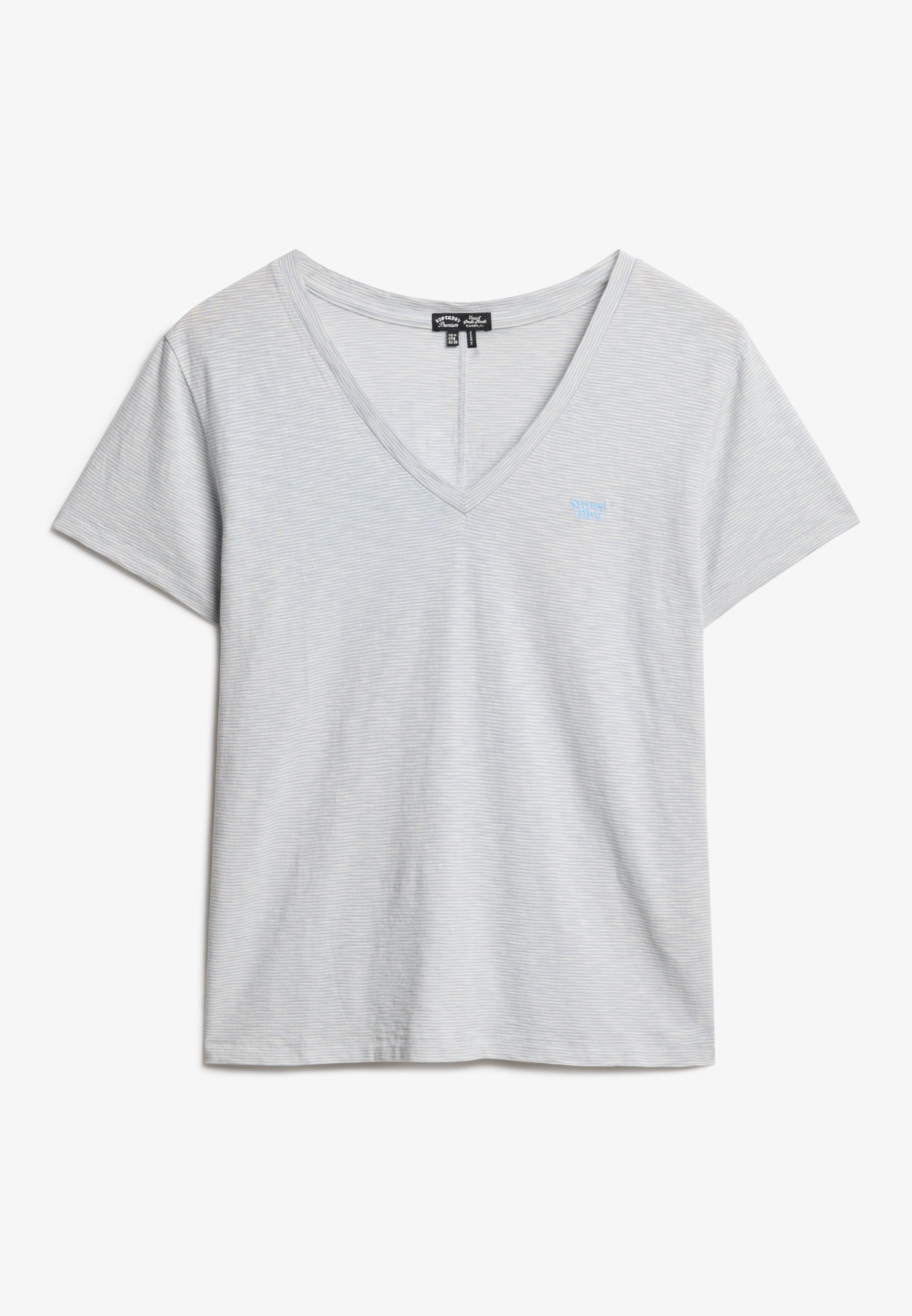 Superdry V-Shirt »STUDIOS SLUB EMB VEE TEE«, strukturiertes T-Shirt mit V-Ausschnitt und Stickerei