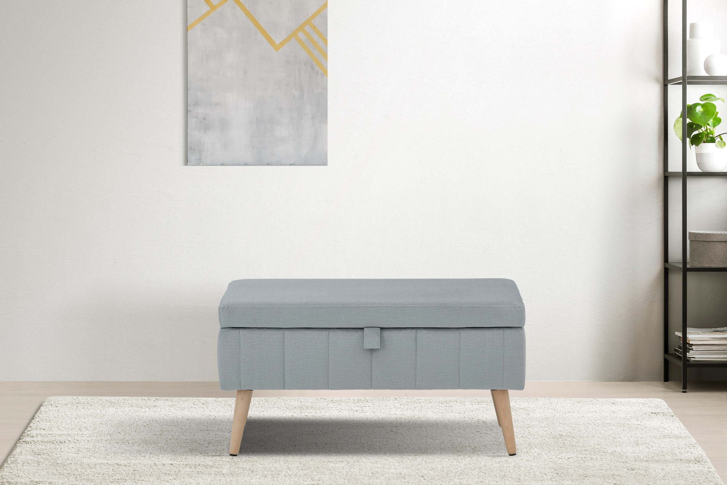 OTTO home Truhenbank "AMIRA Sitzbank mit Stauraum, Maße B/T/H: 81/36/43 cm" mit Staufach, in 3 Bezugsqualitäten mit feiner Steppung