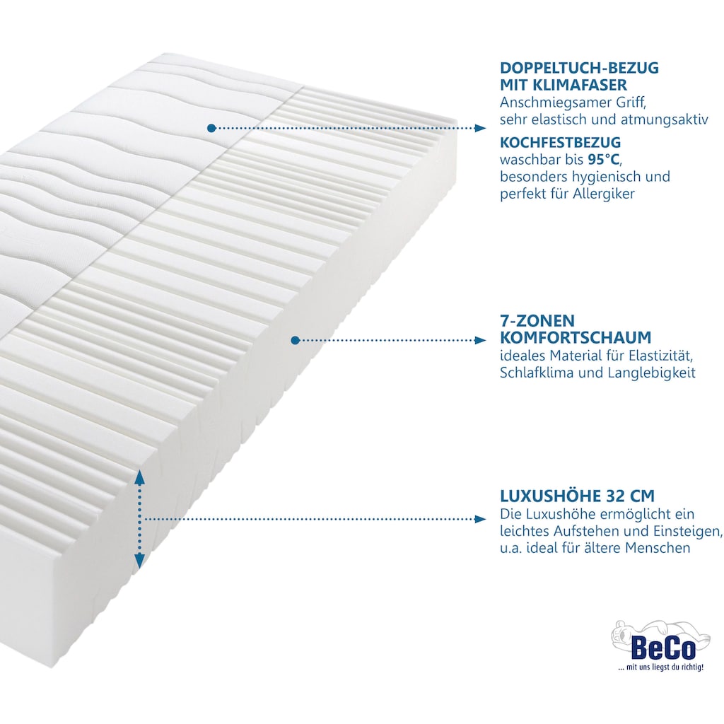 Beco Komfortschaummatratze »Grand Majestic«, 32 cm hoch, Raumgewicht: 30 kg/m³, (1 St.)