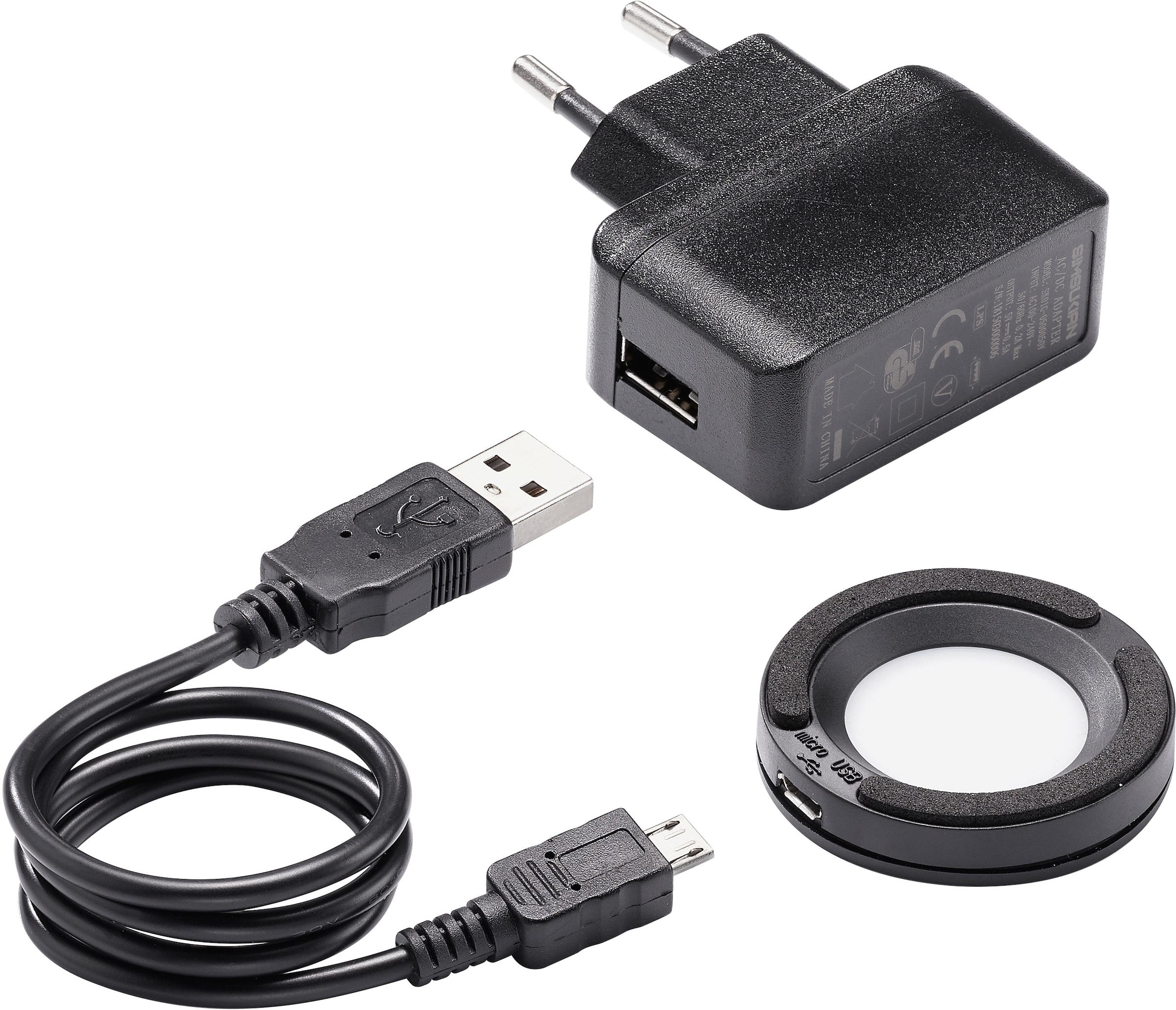 ETT Solaruhr-Schnellladelampe, (3 St., bestehend aus Ladelampe, Ladekabel mit USB-Anschluss & Adapter), Ladegerät, für alle Solaruhren geeignet, einfaches Laden