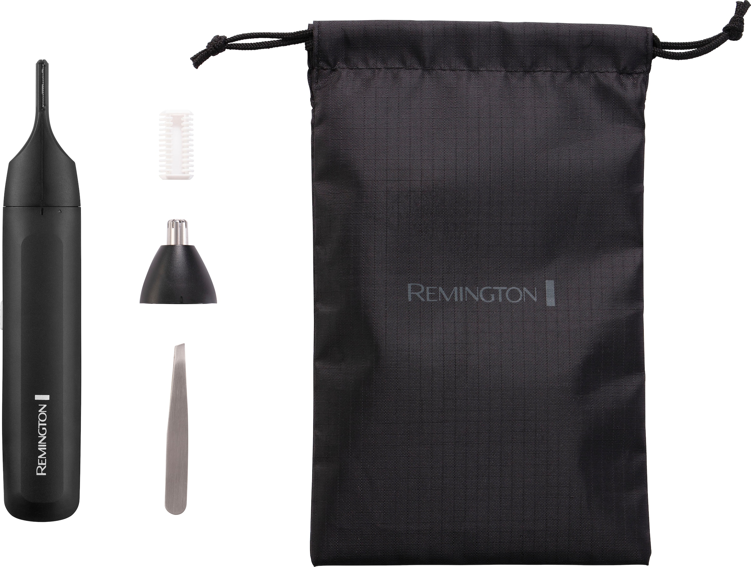 Remington Elektrogesichtshaarentferner »Trim & Fit Detail Kit NE8000«, 2 St. Aufsätze, Damen und Herren, batteriebetrieben (1xAA inklusive), Pinzette & Kamm