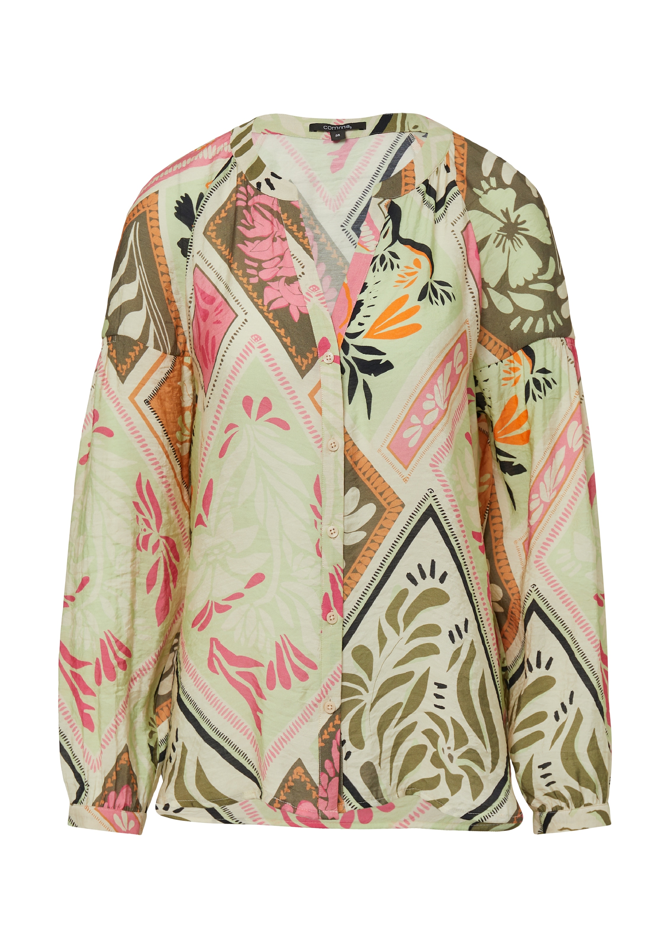 Comma Langarmbluse, mit All-Over Print