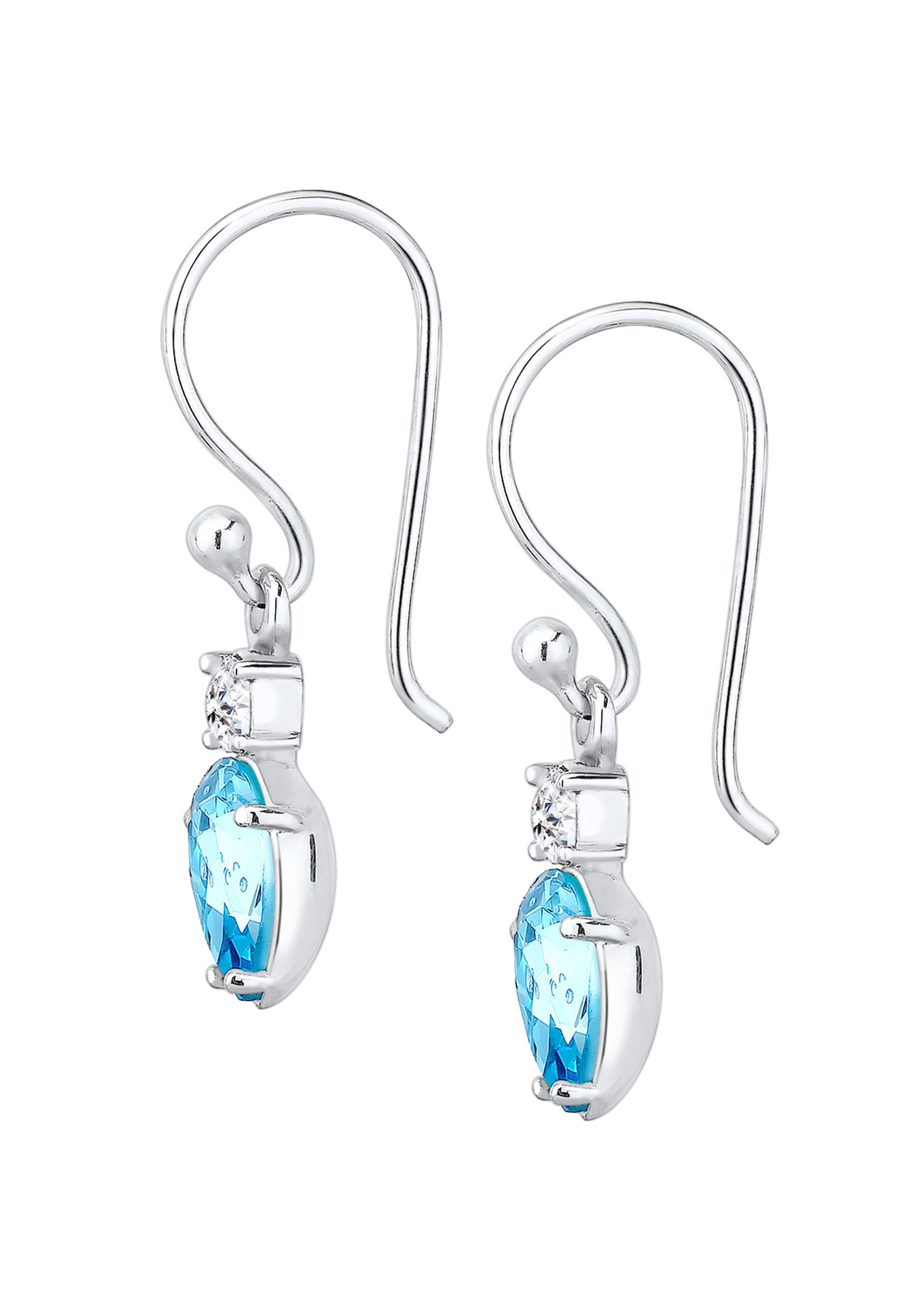 Elli Paar Ohrhänger »Ohrringe Ohrhänger Tropfen Glas Kristalle Hellblau 925 Sterling Silber«