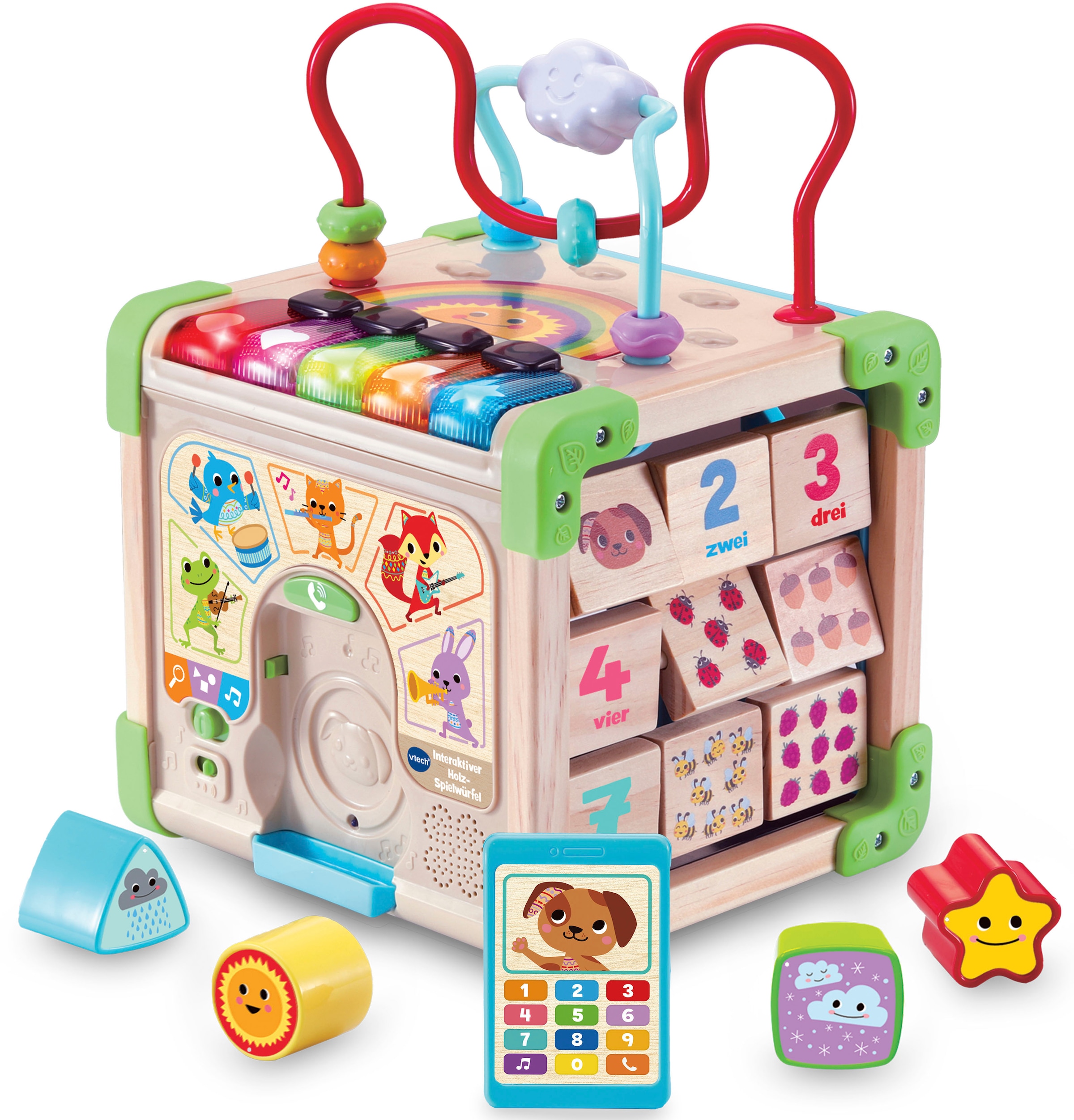Vtech® Motorikwürfel »Vtech Baby, Interaktiver Holz-Spielwürfel«, FSC® - schützt Wald - weltweit
