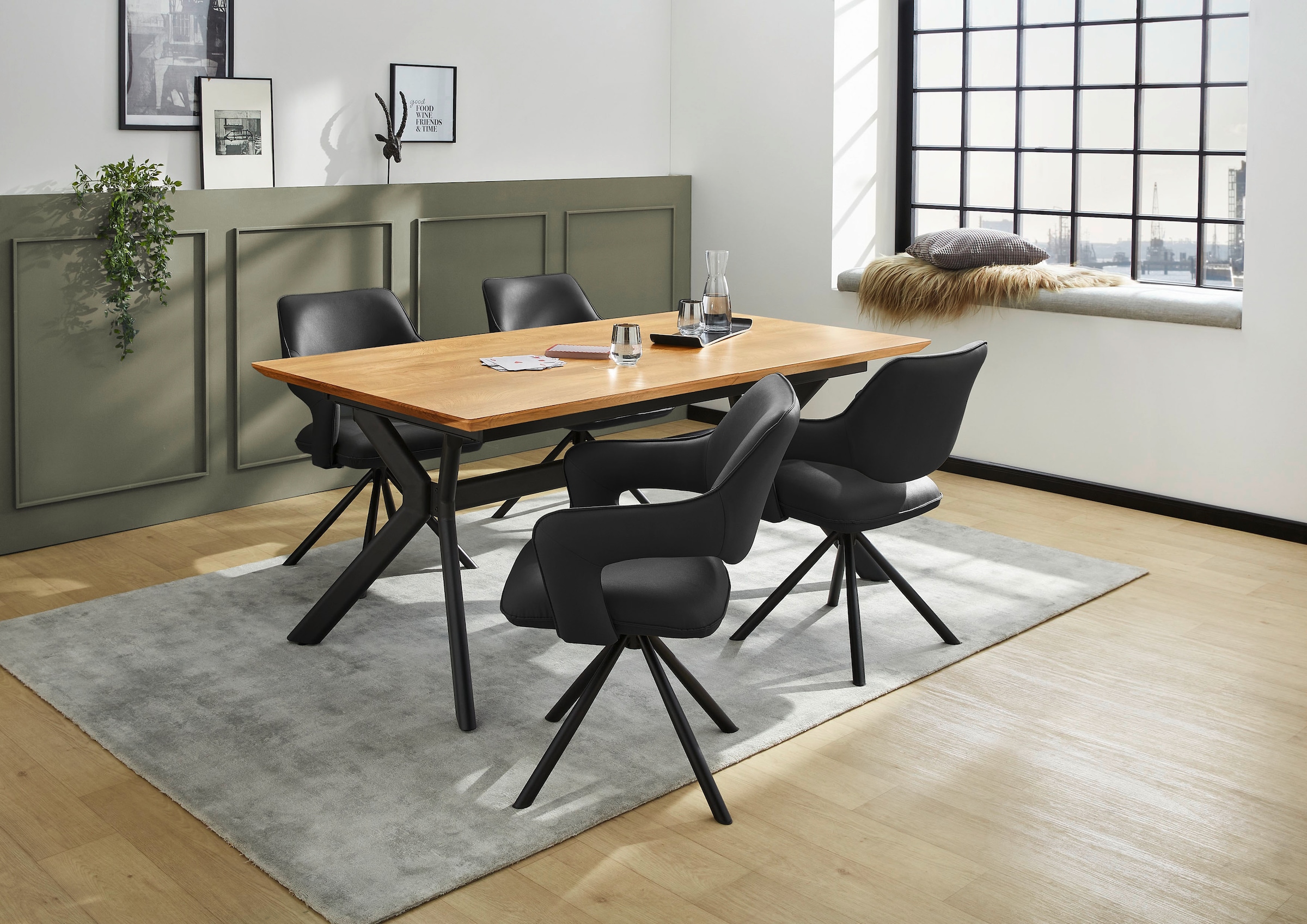 Jockenhöfer Gruppe Esszimmerstuhl »Lambert« (Set) 4 Stk.4-Fuss-Stuhl, Drehfunktion (360°), Lederoptik, bis 150 kg belastbar