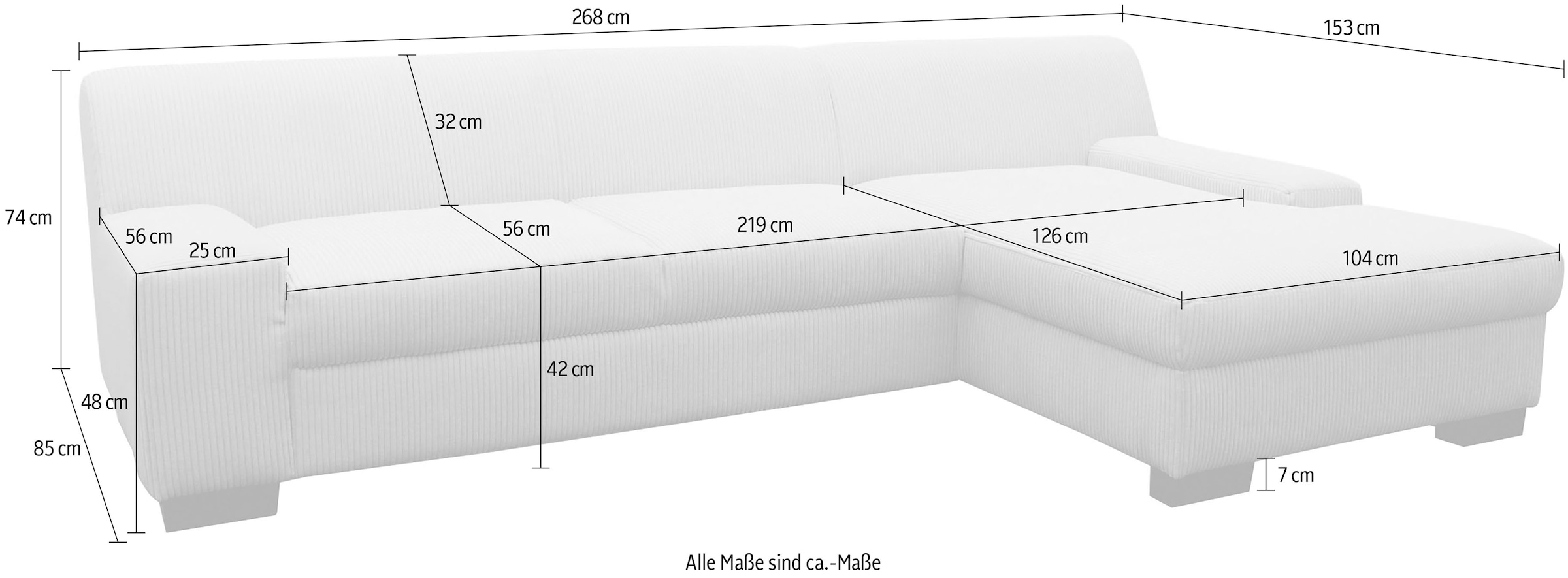 OTTO home Ecksofa »Faxxe 268 x 153 cm, auch mit Schlaffunktion« aus pflegeleichtem, weichem Bezugsstoff, L-Form
