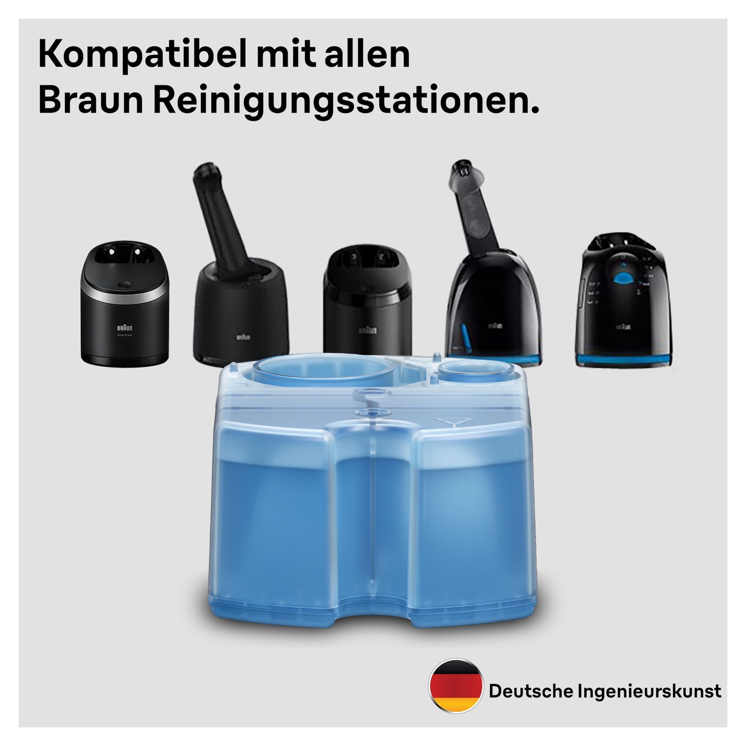 Braun Elektrorasierer Reinigungslösung »3-in-1 ShaverCare Reinigungskartuschen«, reinigt 10x besser als Wasser, mit Zitrusduft