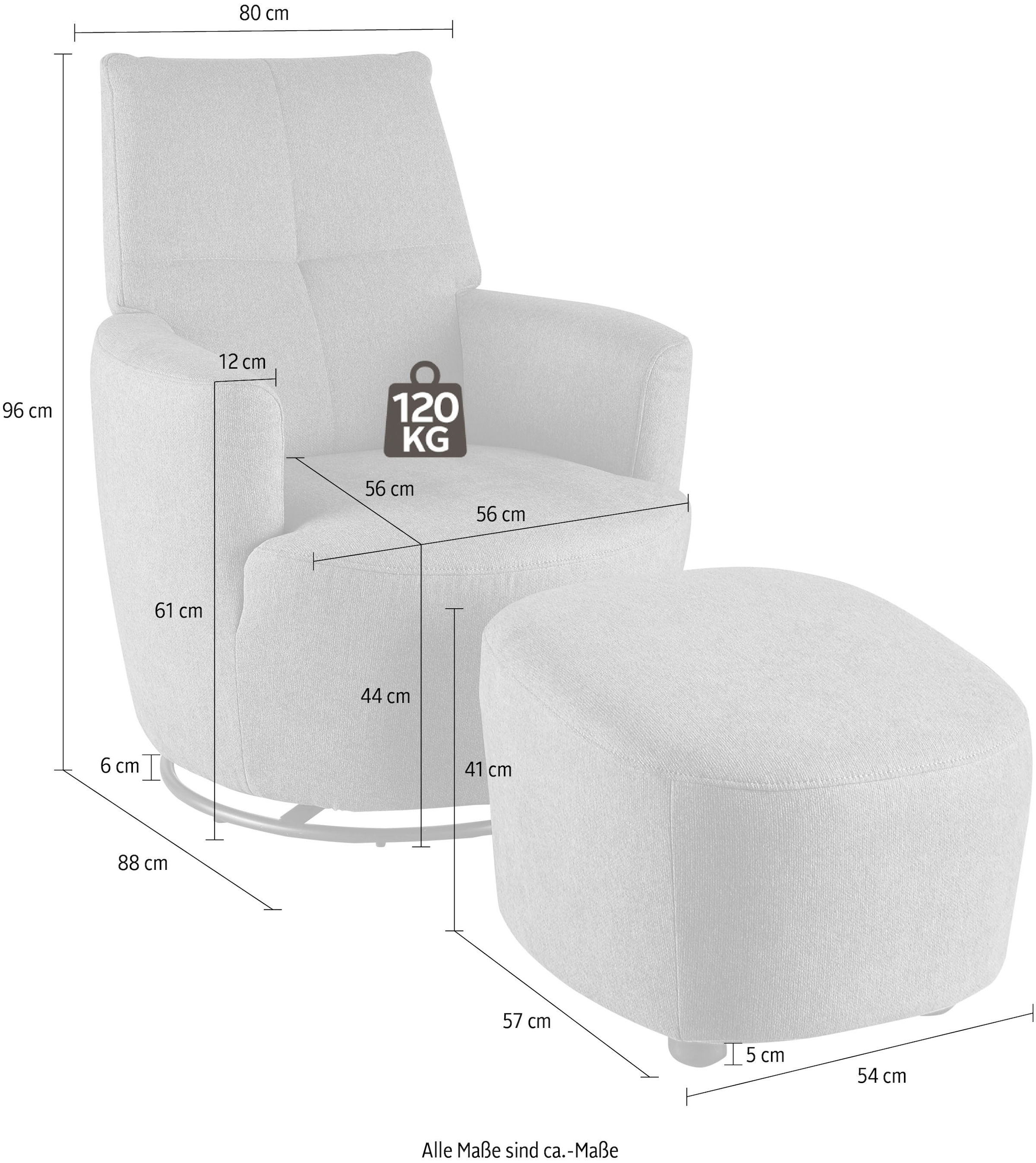 set one by Musterring Relaxsessel »SO 1450« Set,  mit Dreh- und Wippfunktion, inklusive Hocker